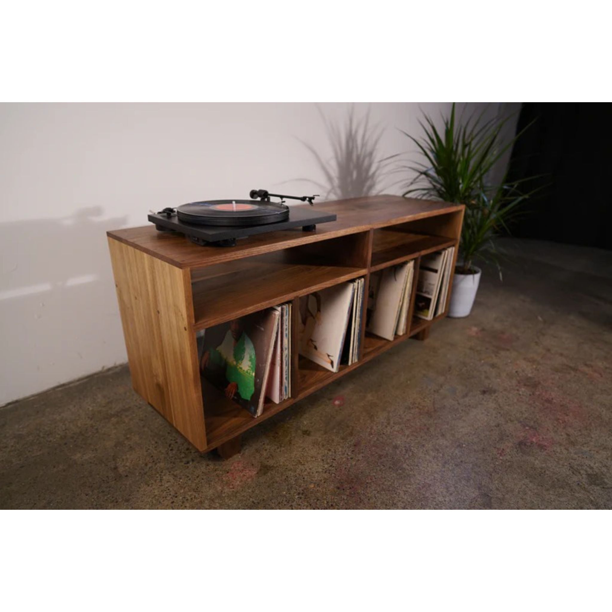 Heath Vinyl Console CN89 Full Side View by Tomfoolery Wood Co