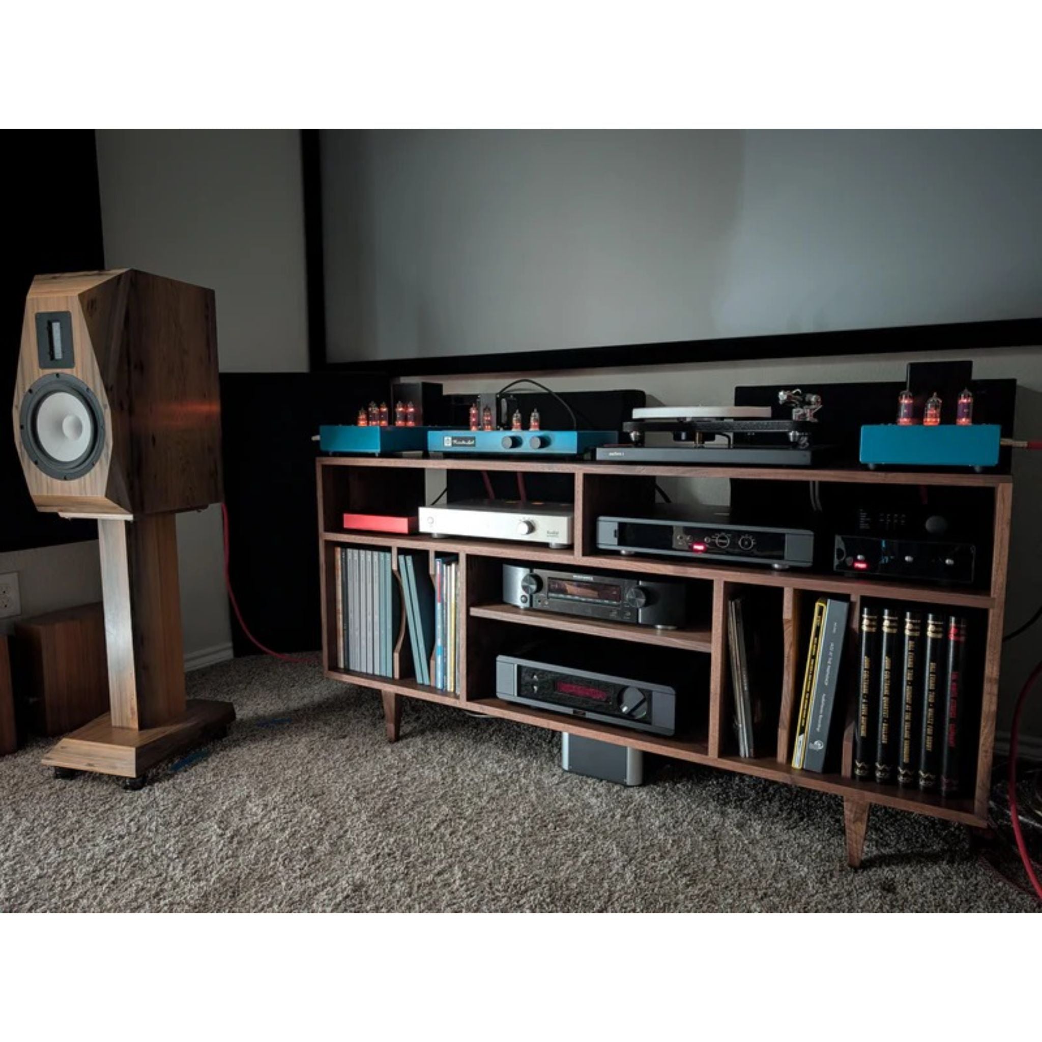 Heath Vinyl Console CN89 Room Side View by Tomfoolery Wood Co