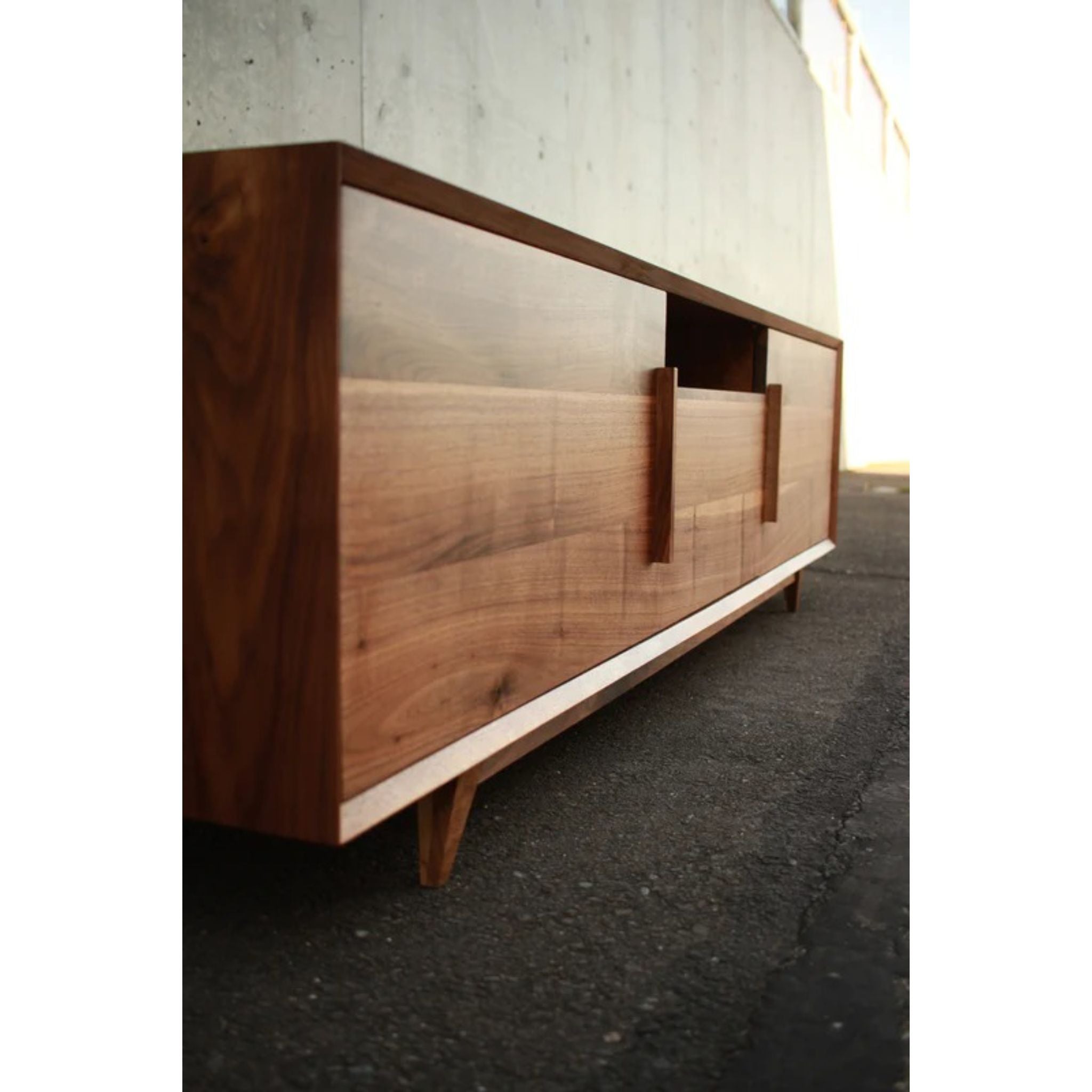 Hein Modern Console 2.0 CN74 Left Closeup View by Tomfoolery Wood Co