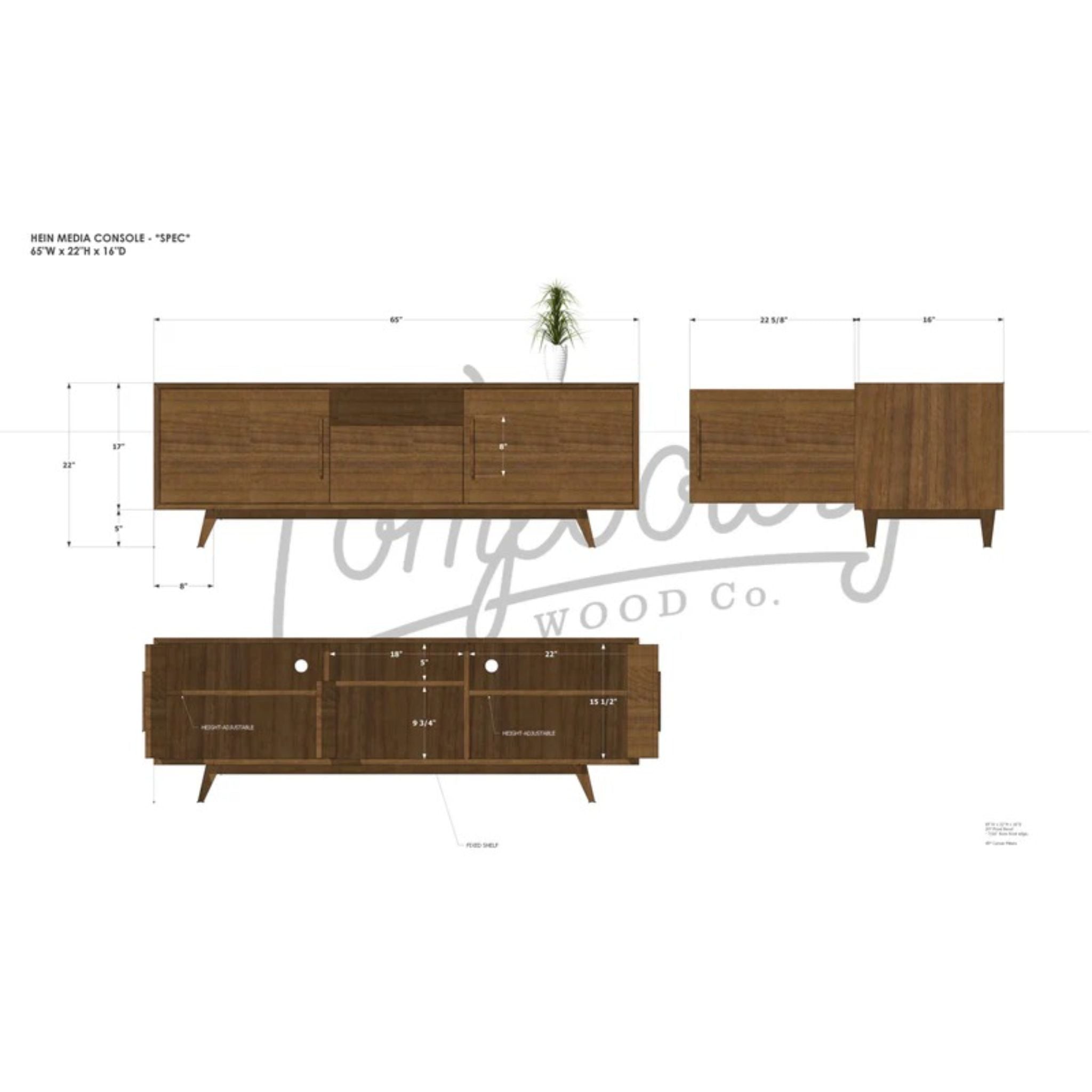 Hein Modern Console CN76 Dimensions by Tomfoolery Wood Co