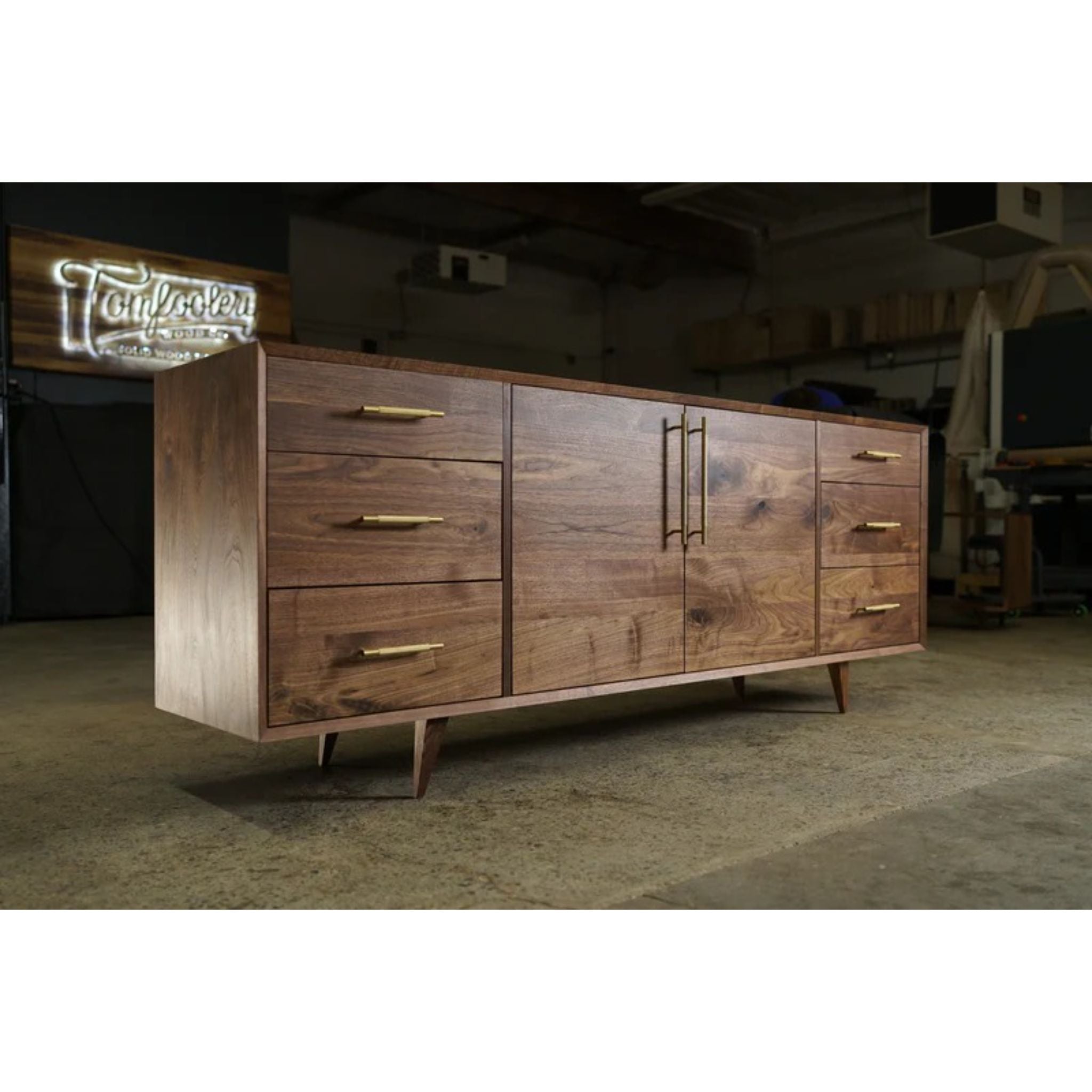 Hernandez Console 6 Drawers CN23 Full View by Tomfoolery Wood Co