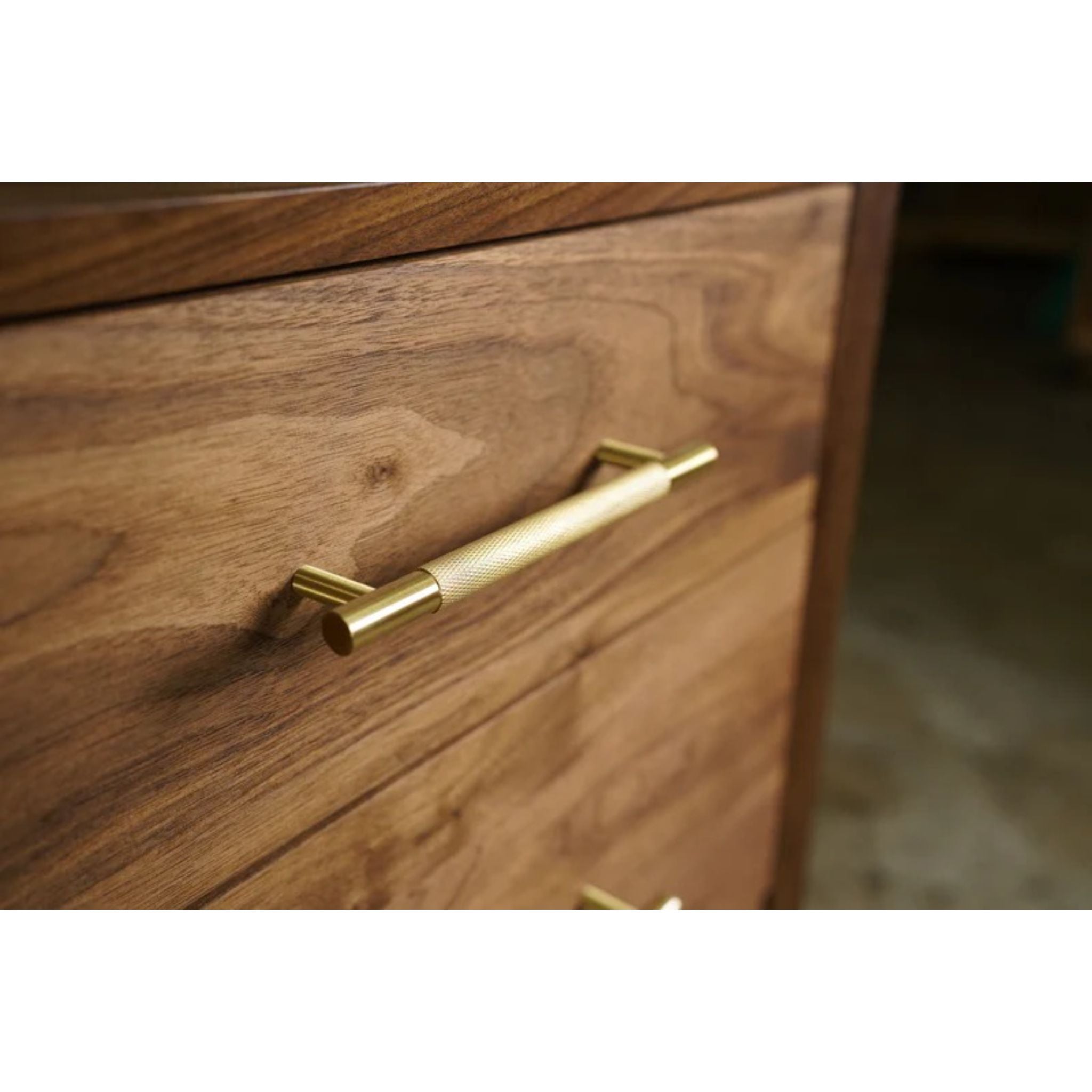 Hernandez Console CN60 Drawer Handle Closeup View by Tomfoolery Wood Co
