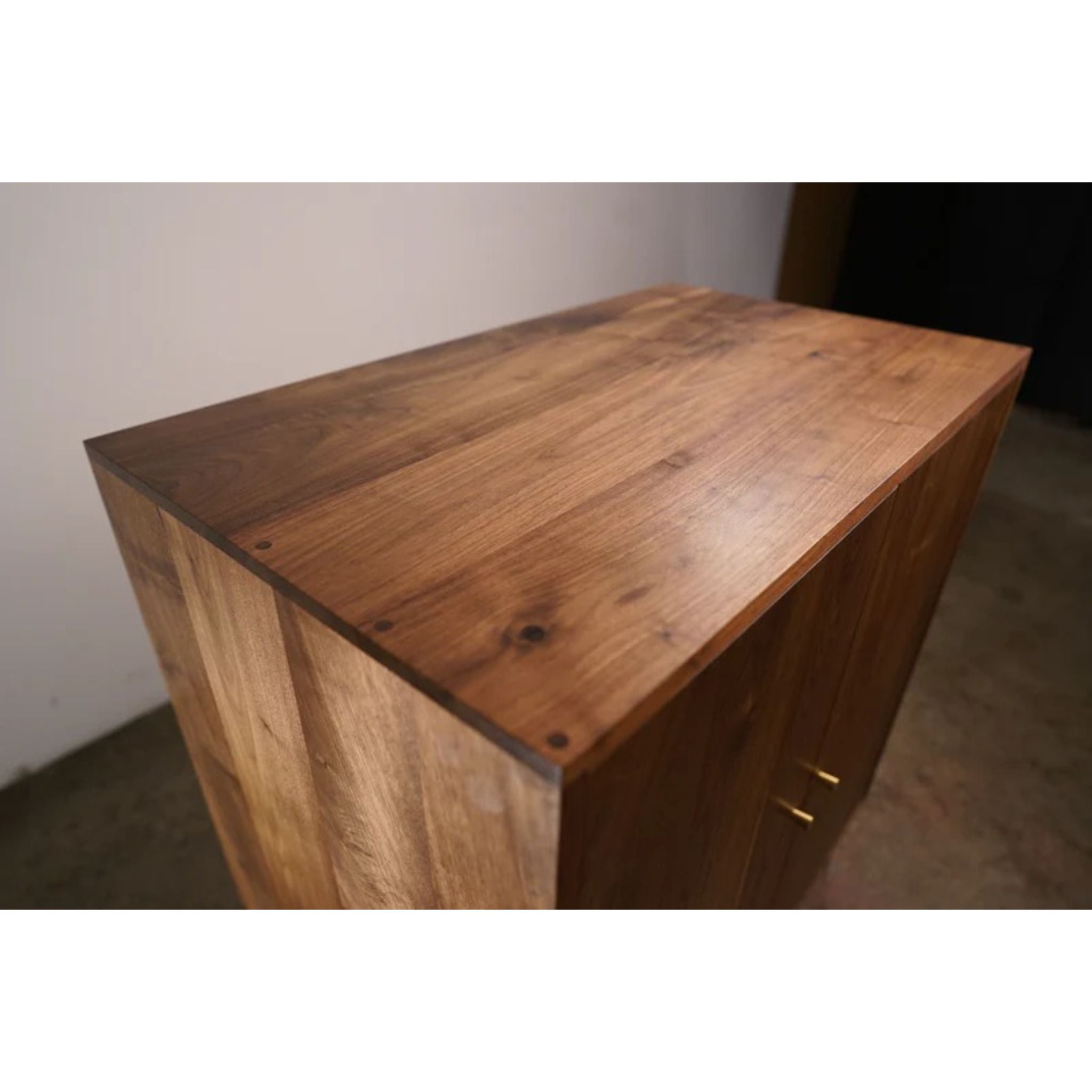 Hirtzel Bar Cabinet BR06 Top Left Side View by Tomfoolery Wood Co