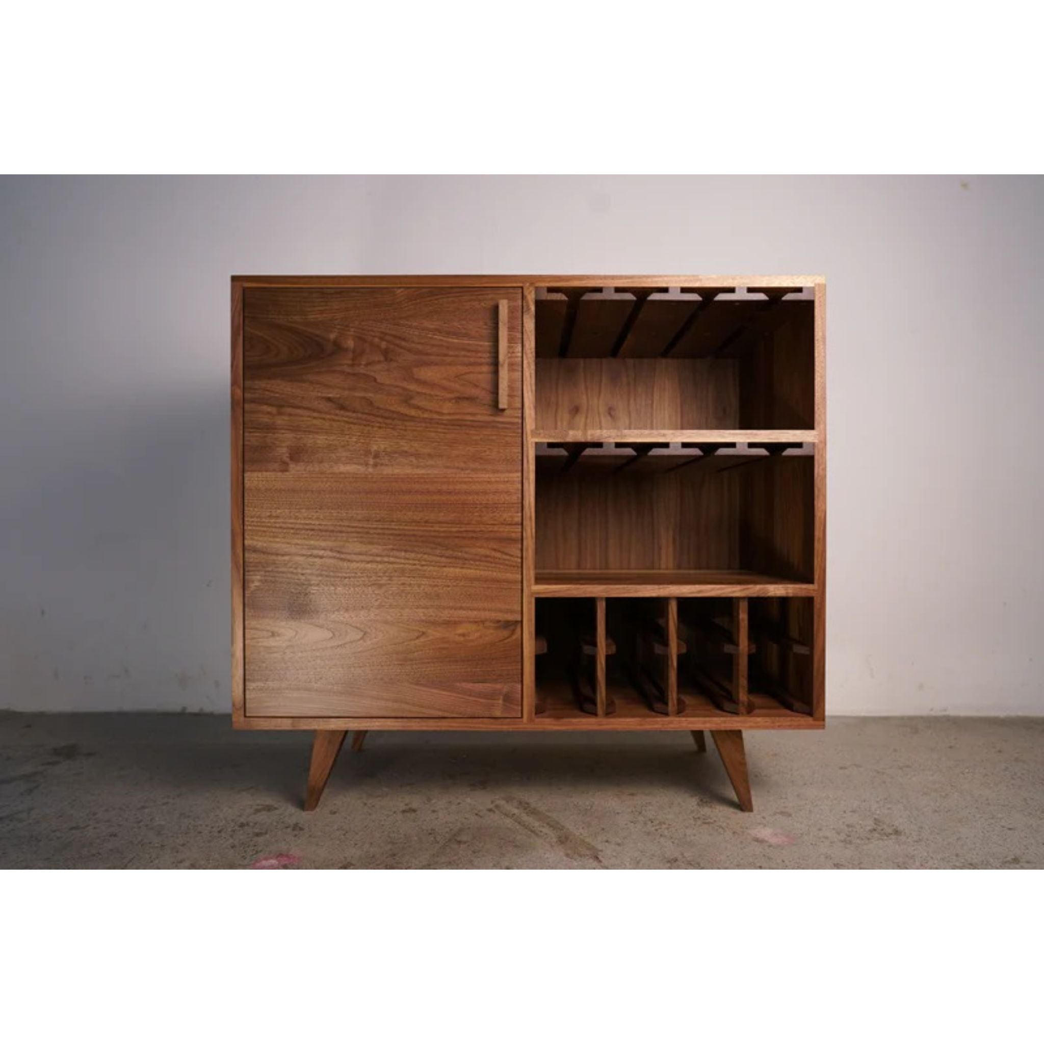 Hoppe Bar Cabinet BR14 Front View by Tomfoolery Wood Co