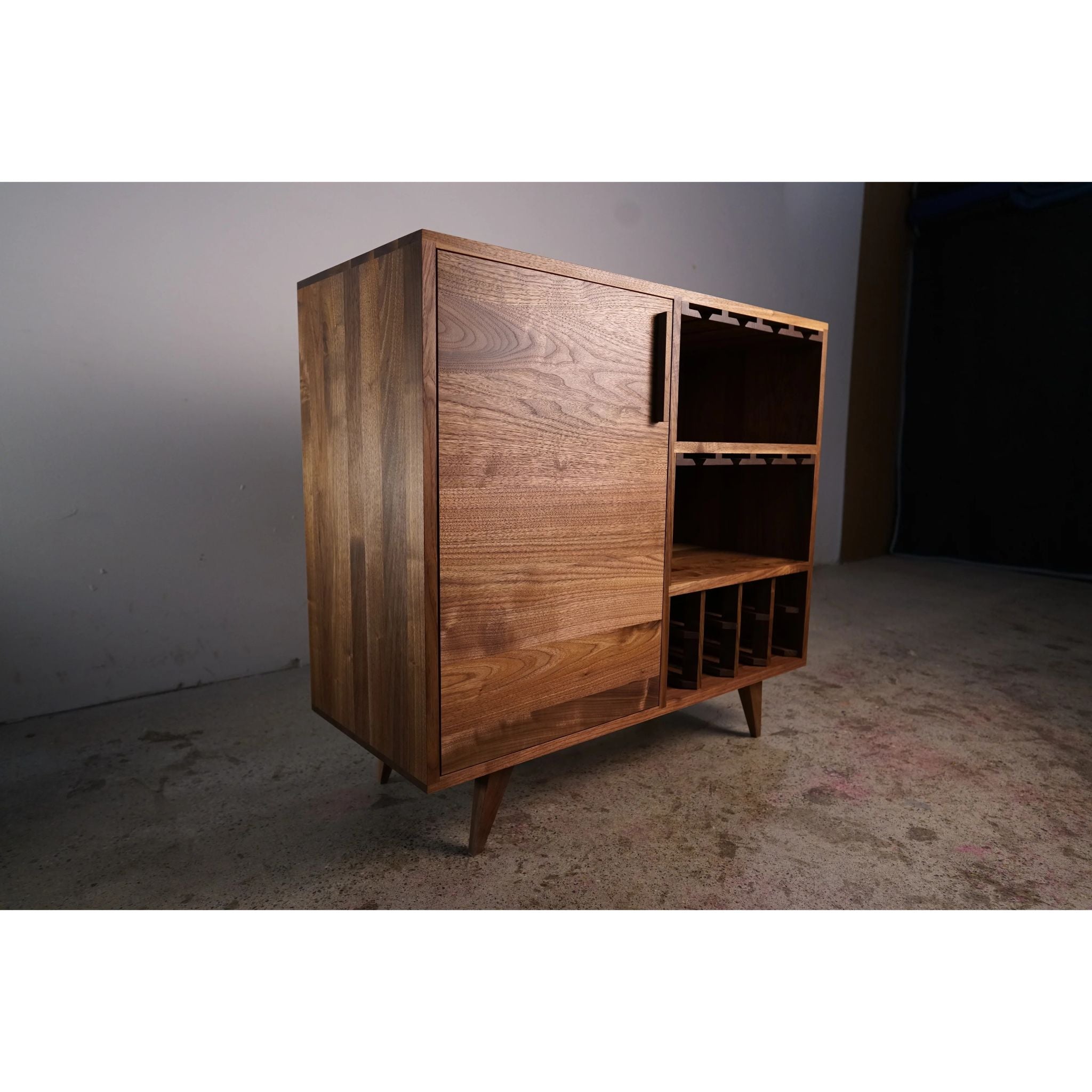 Hoppe Bar Cabinet BR14 Full View by Tomfoolery Wood Co