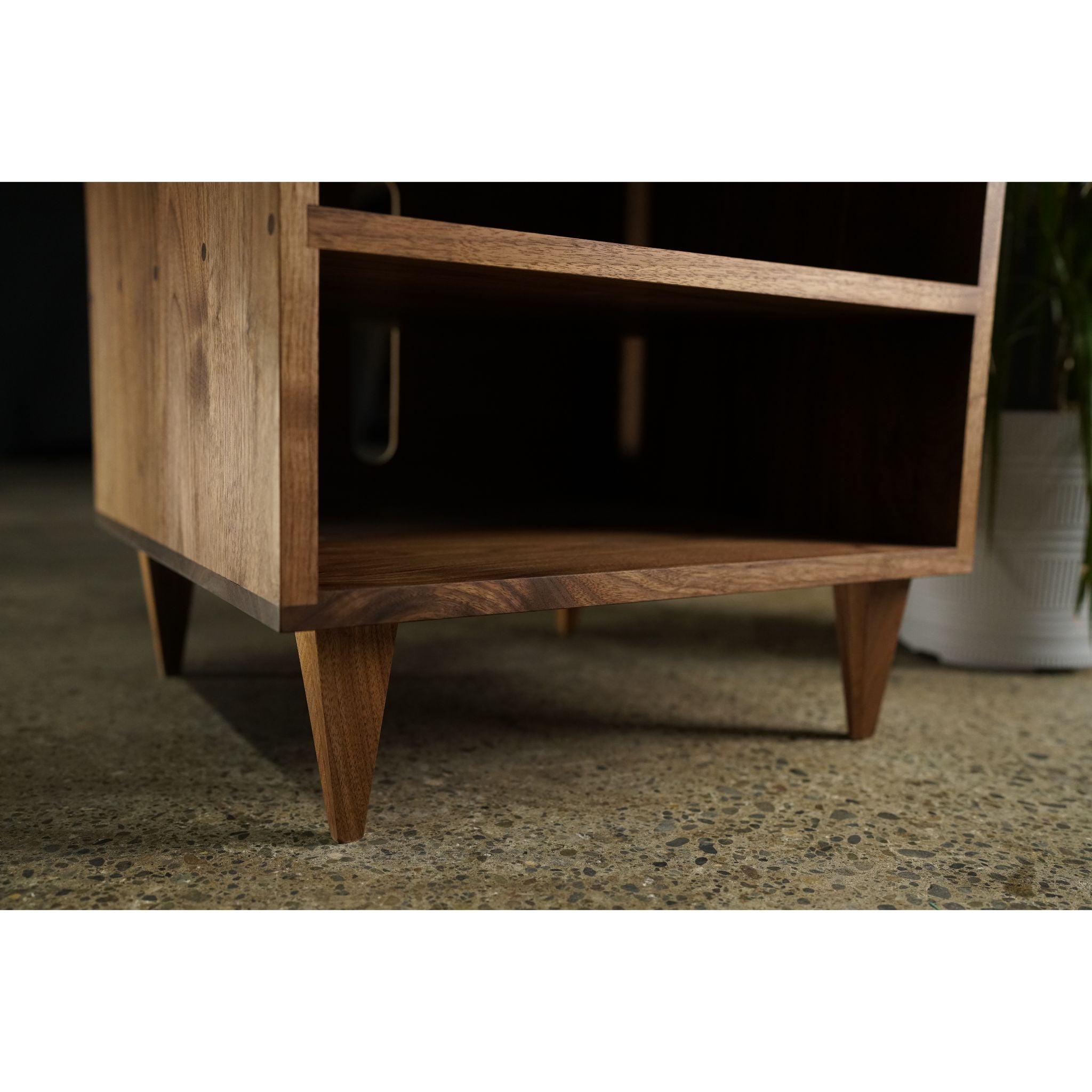 Howe Nightstand 1 Drawer 1 Shelf NS01 Bottom View by Tomfoolery Wood Co