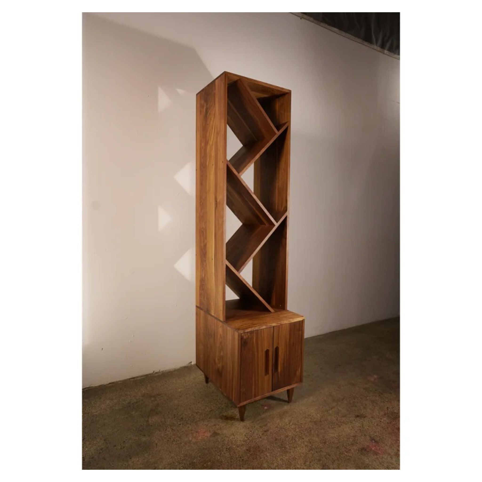 Jamieson Wine Tower BR04 Full View by Tomfoolery Wood Co