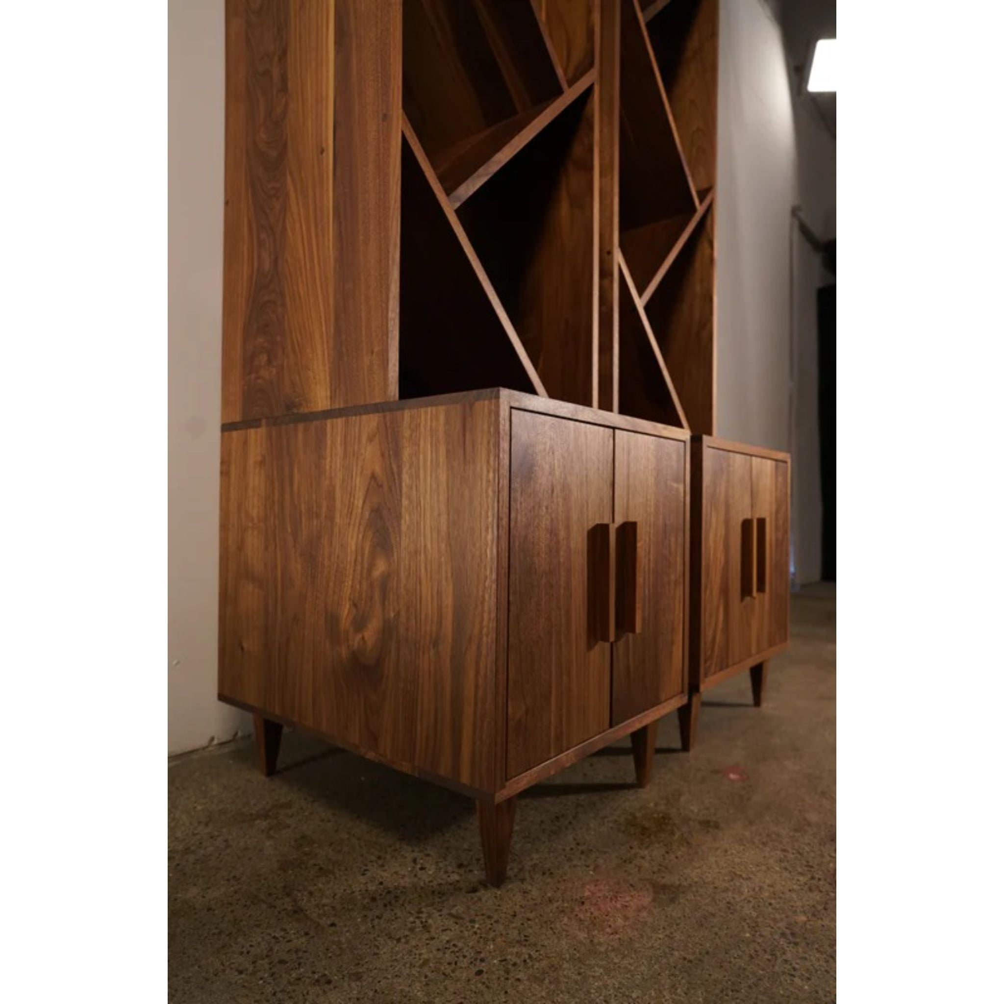 Jamieson Wine Tower BR04 Side View 2 Piece by Tomfoolery Wood Co