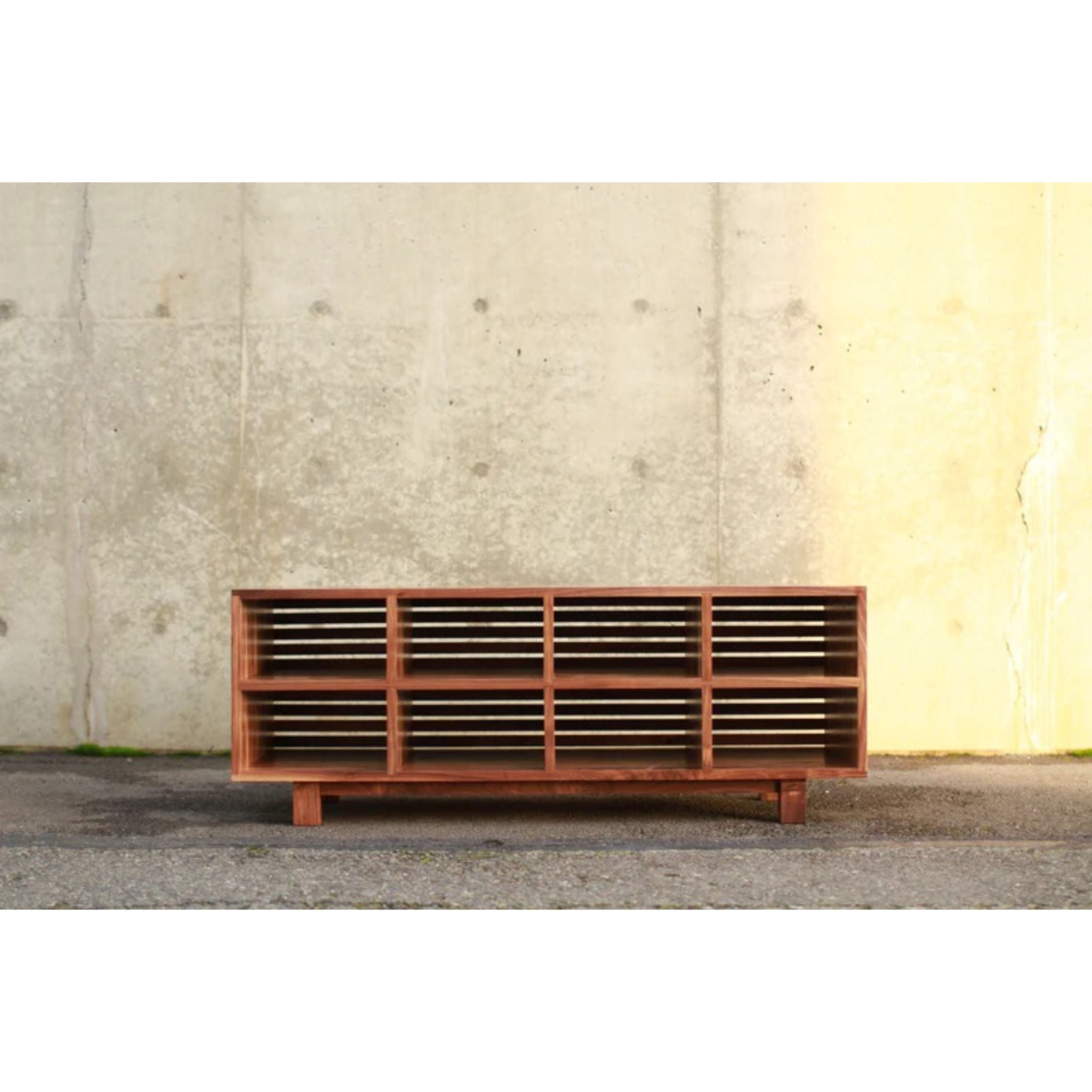Joaquin Storage Bench 48 Wide BN16 Front View by Tomfoolery Wood Co 