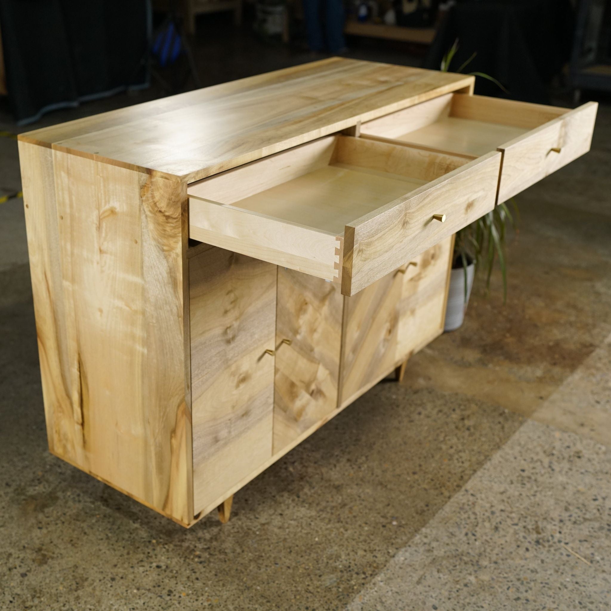Jocson Buffet 48W CN05 Draws Open view by Tomfoolery Wood Co.