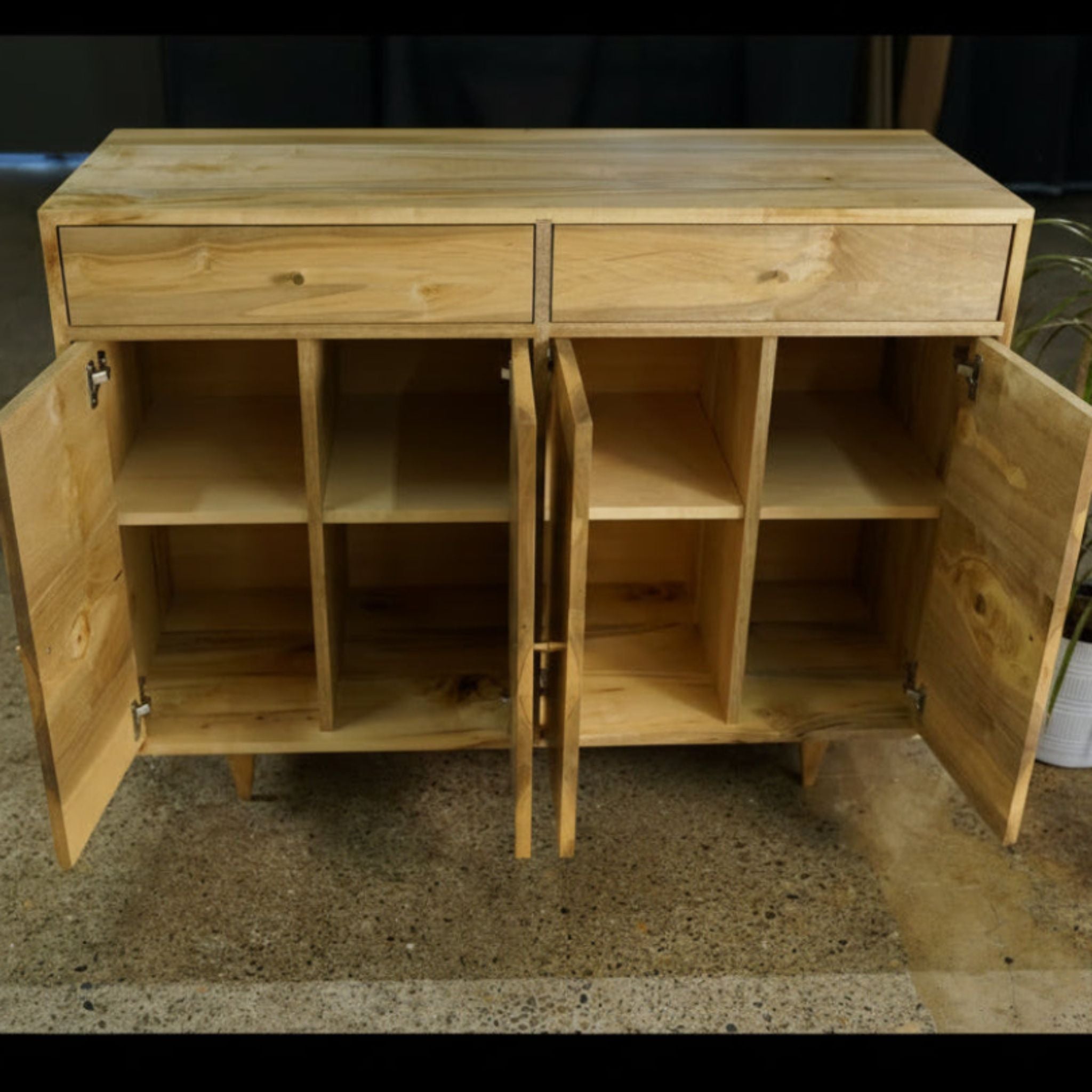 Jocson Buffet 48W CN05 Open Full view by Tomfoolery Wood Co.