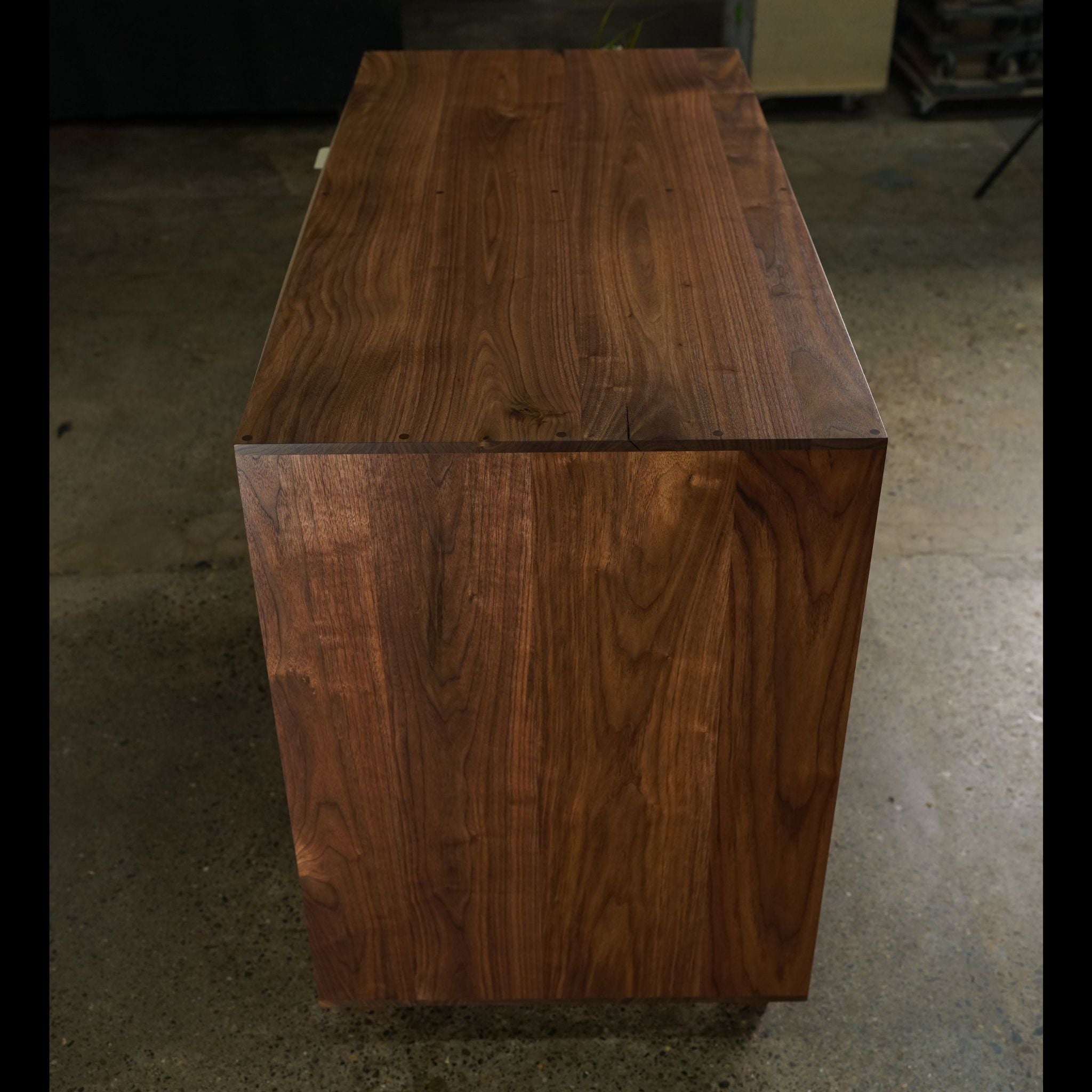 Kavanaugh Wine Bar No Drawers BR01 Left Table Top View by Tomfoolery Wood Co