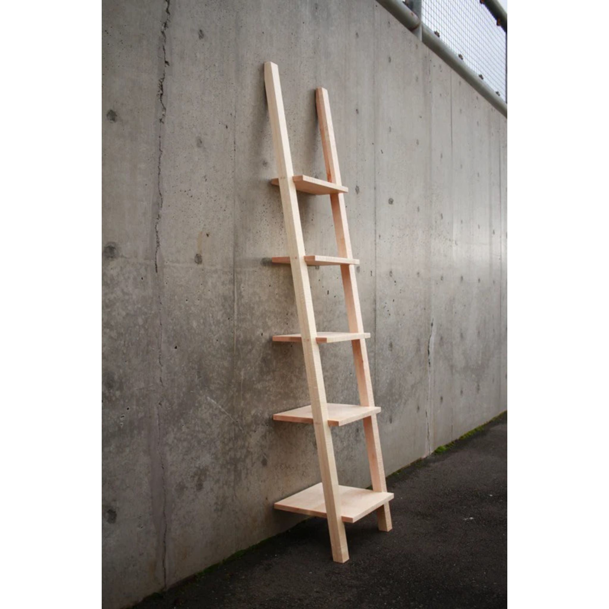 Ladder Shelf BC13 Full Side View by Tomfoolery Wood Co
