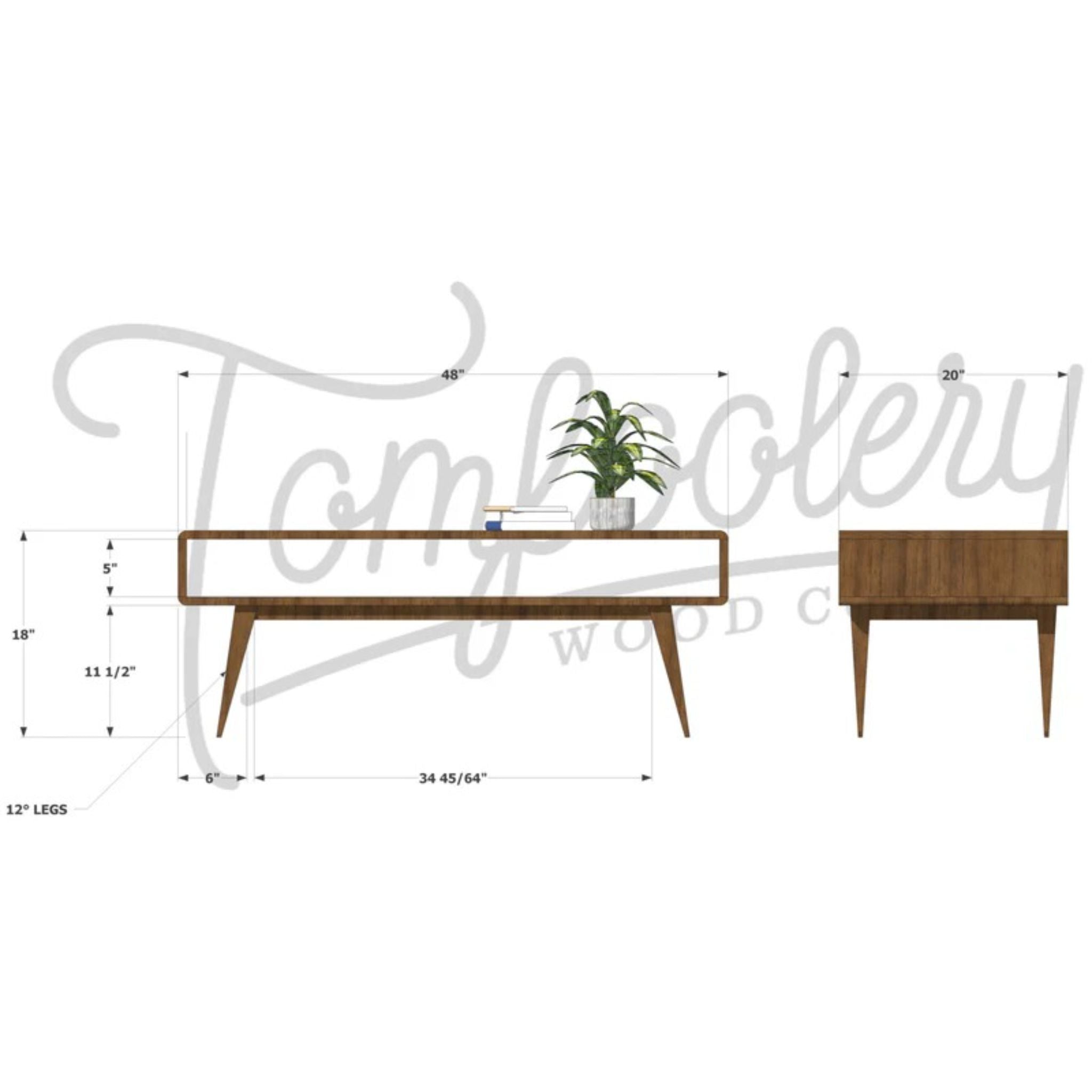 Legard Coffee Table TB25 Dimensions by Tomfoolery Wood Co
