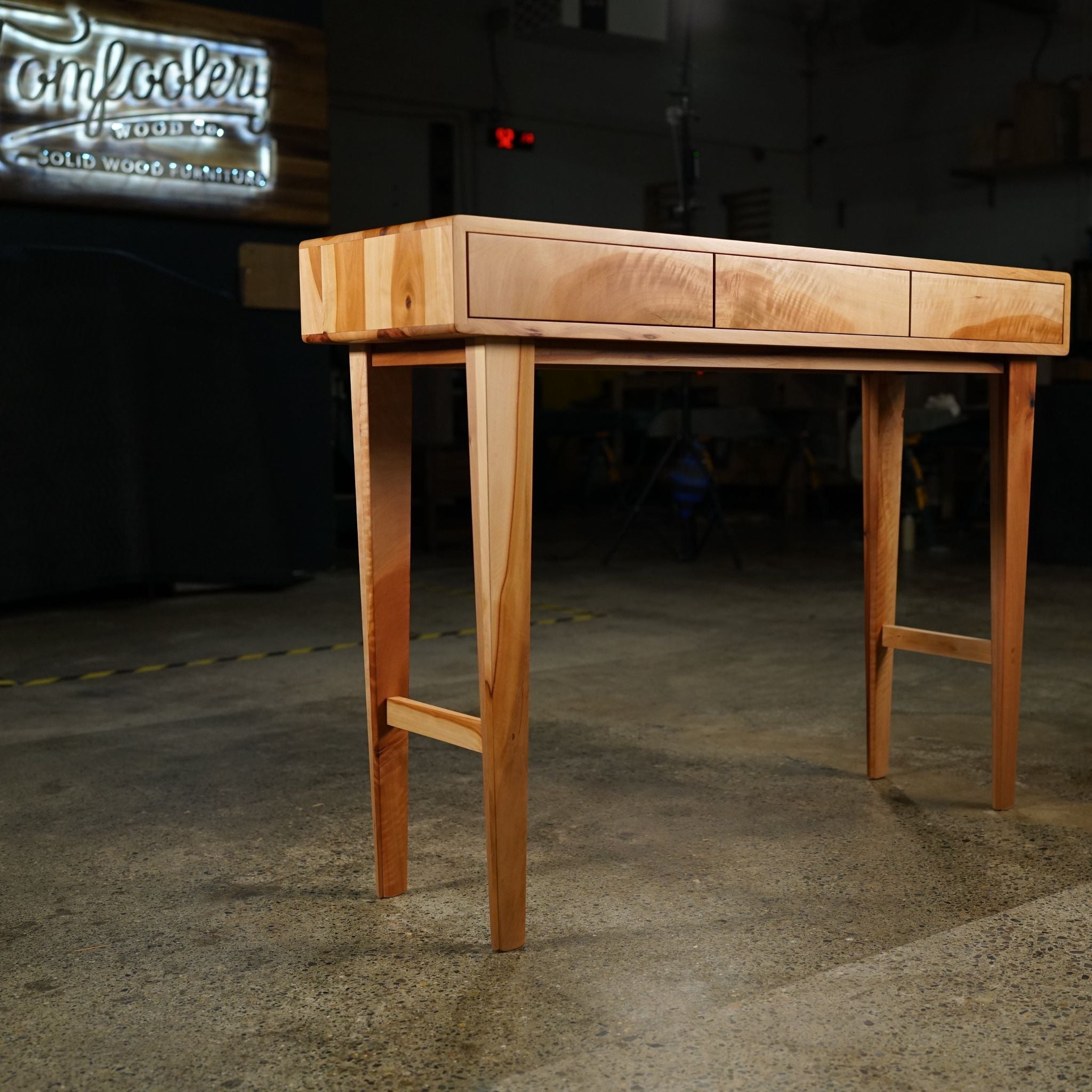 Legard Sofa Table 3 Drawers TB06 Full Front View by Tomfoolery Wood Co