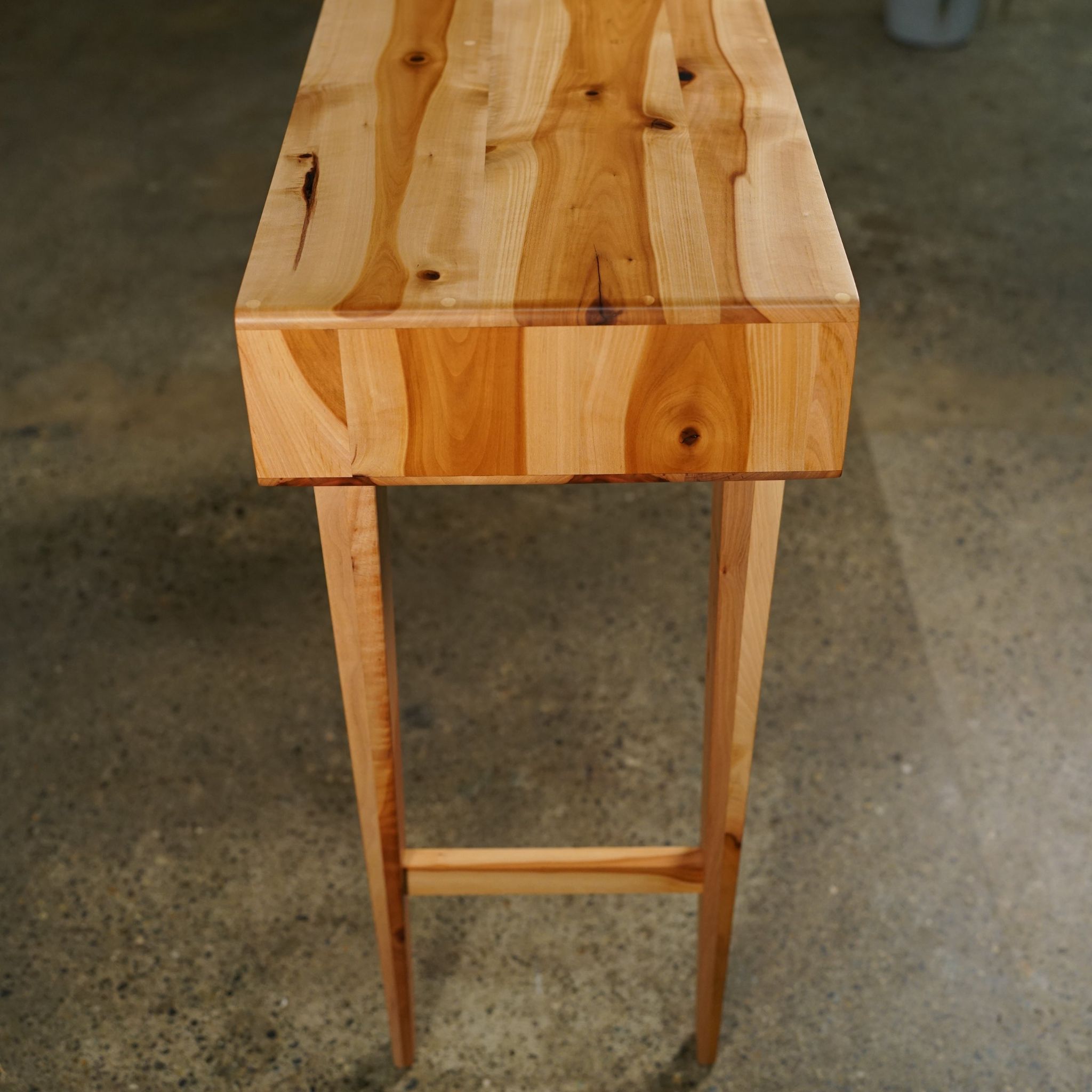 Legard Sofa Table 3 Drawers TB06 Left Side View by Tomfoolery Wood Co