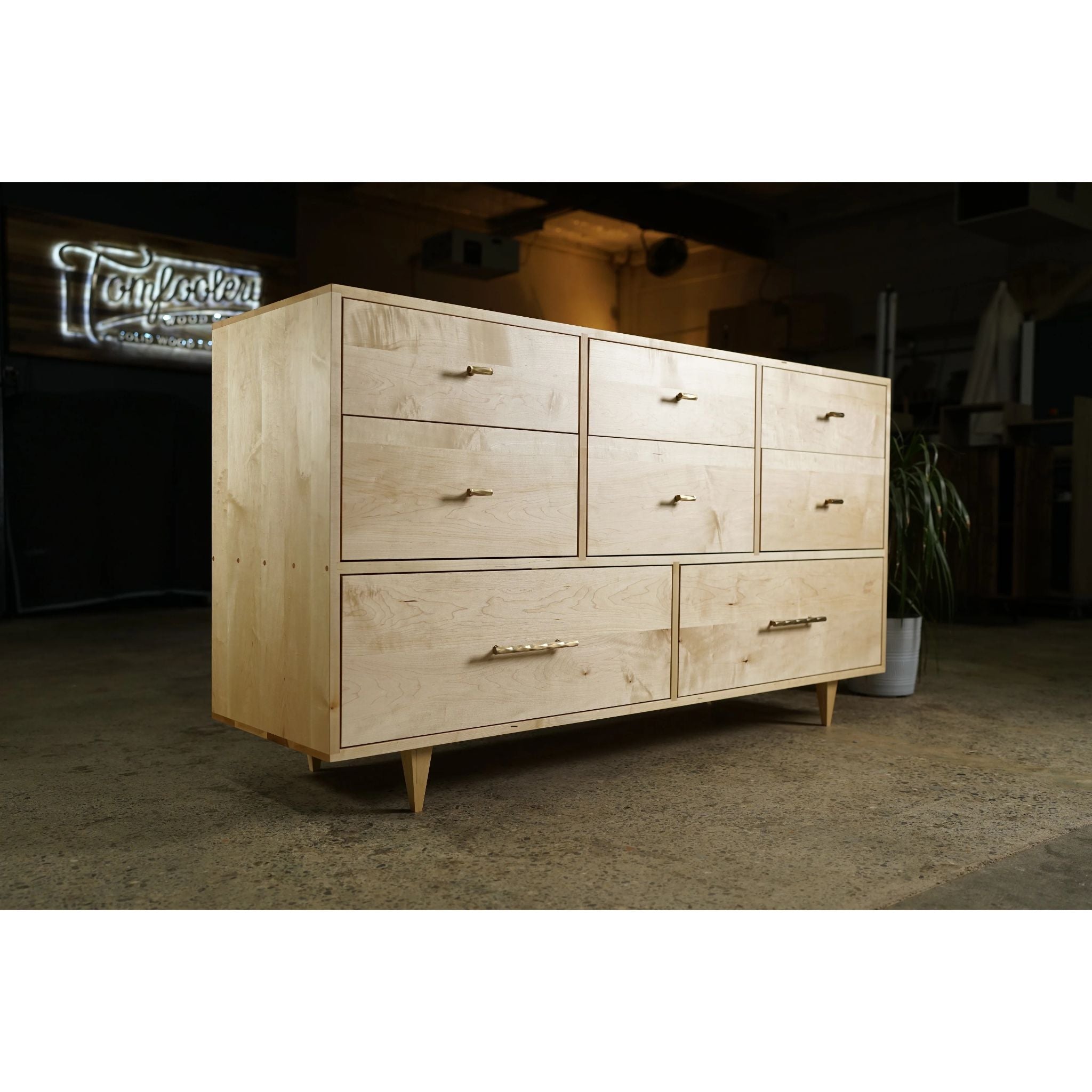 Master Lowboy Dresser 8 Drawer DR03 Full View by Tomfoolery Wood Co