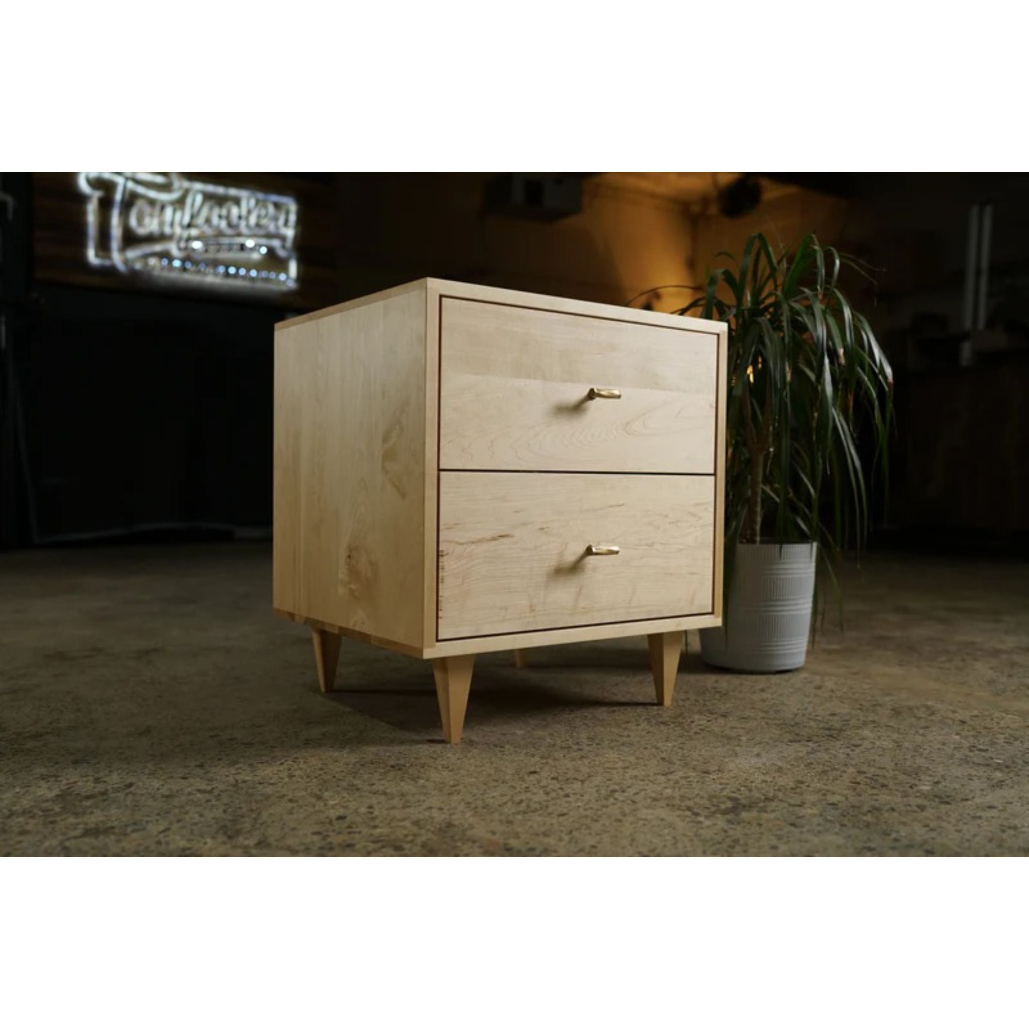 Master Nightstand 2 Drawers NS02 Full View by Tomfoolery Wood Co