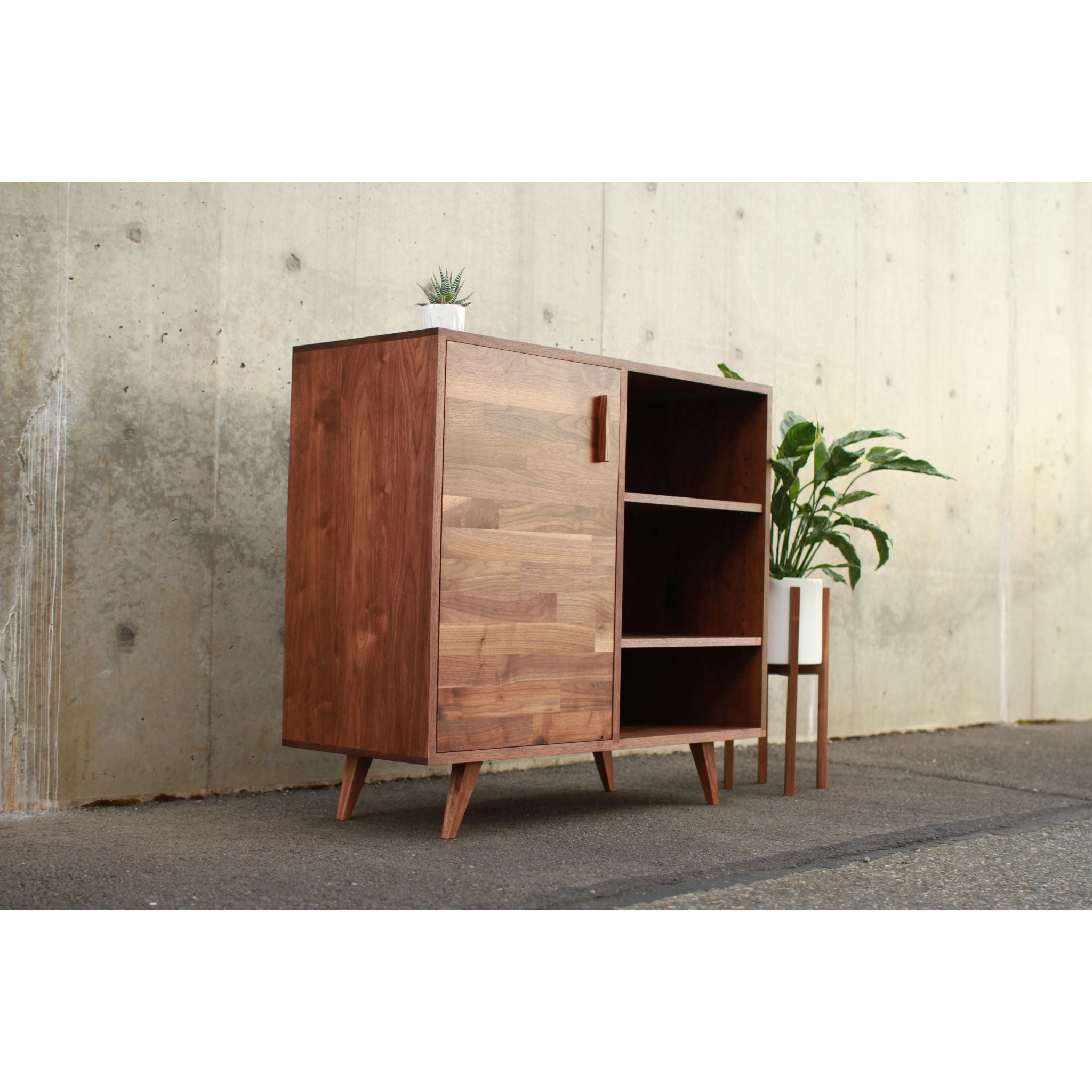 Medina Console CN55 Left Front View by Tomfoolery Wood Co