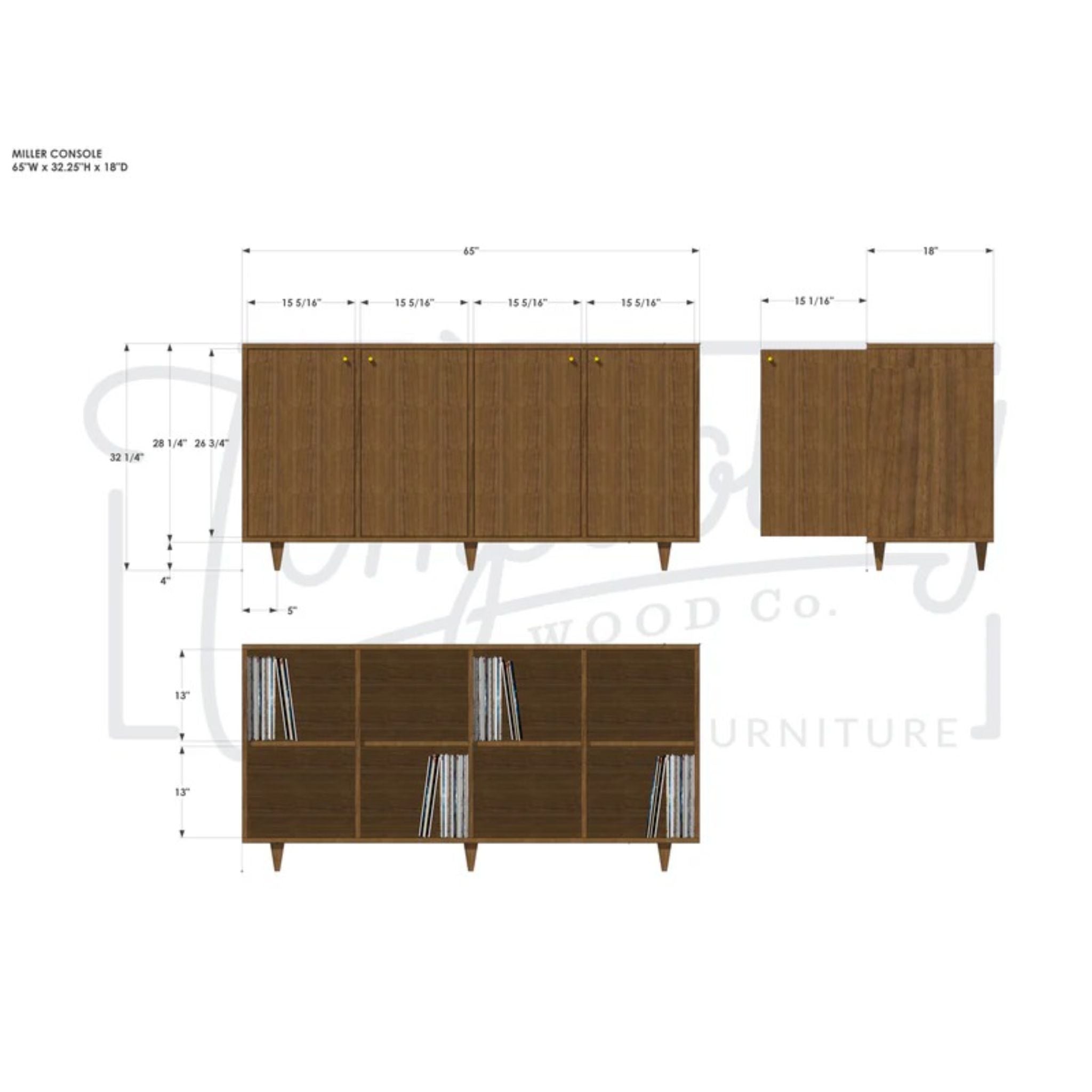 Miller Console CN67 Dimensions by Tomfoolery Wood Co
