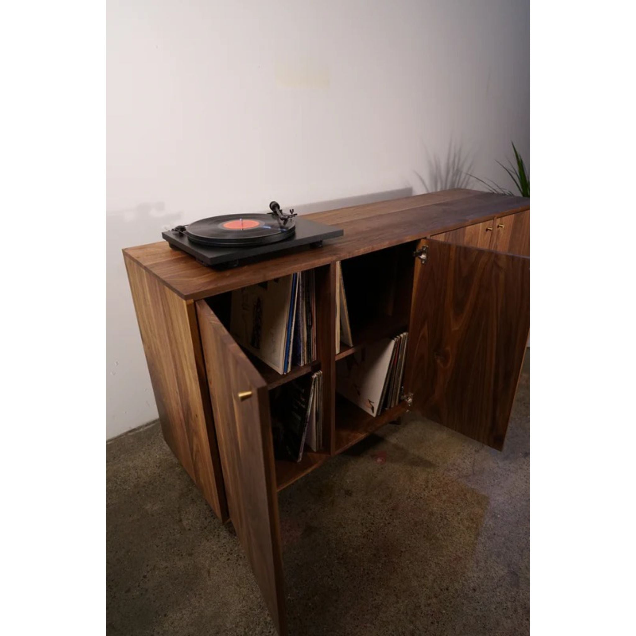 Miller Console CN67 Top Side Opened Doors View by Tomfoolery Wood Co