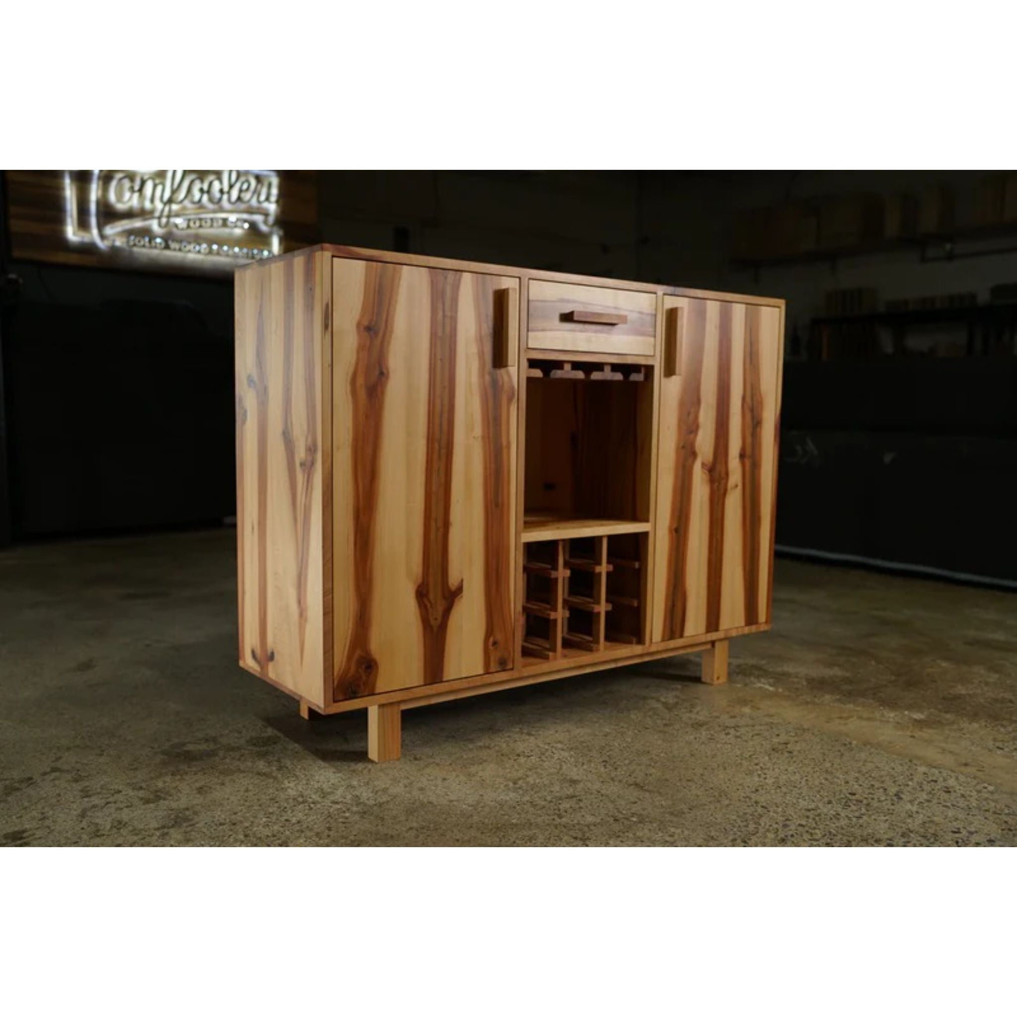 Mini Deller Wine Bar BR03 Full View by Tomfoolery Wood Co