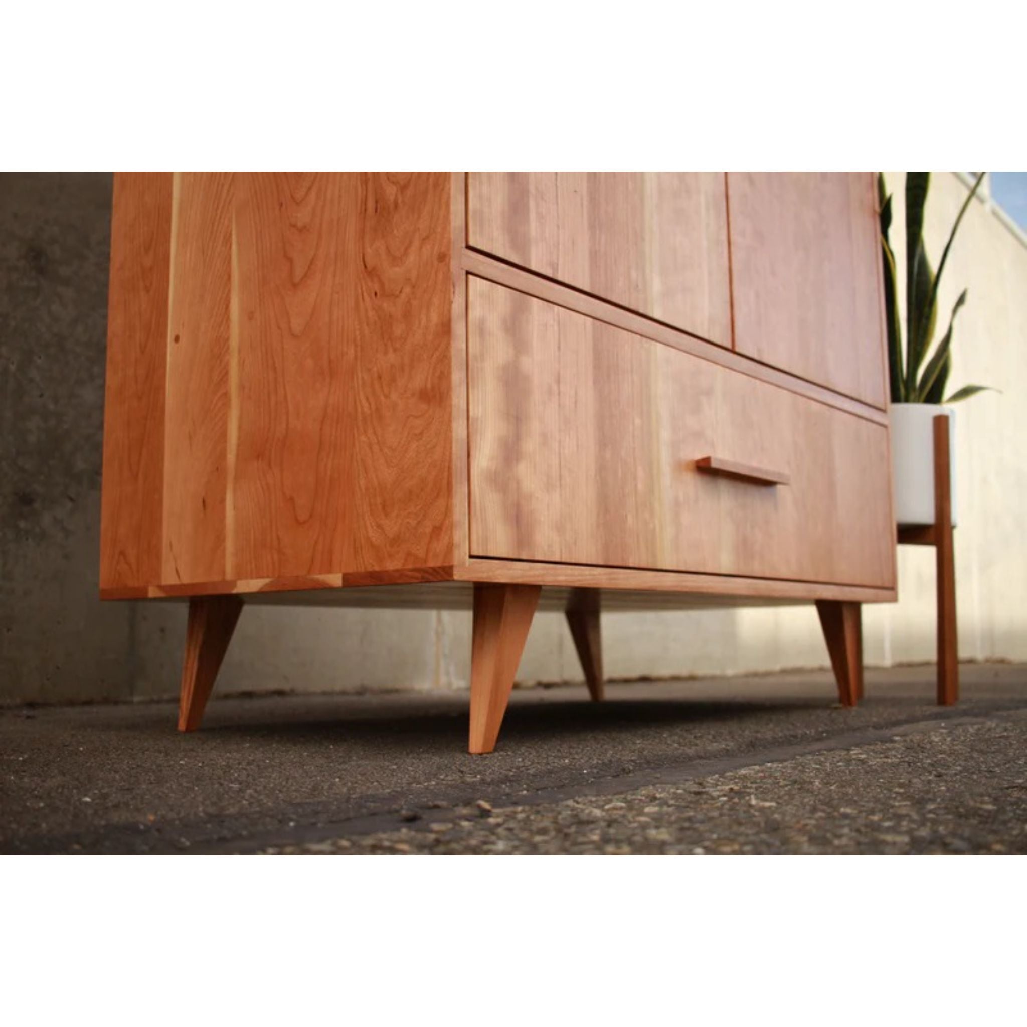 Modern Armoire AR02 Bottom Side View by Tomfoolery Wood Co