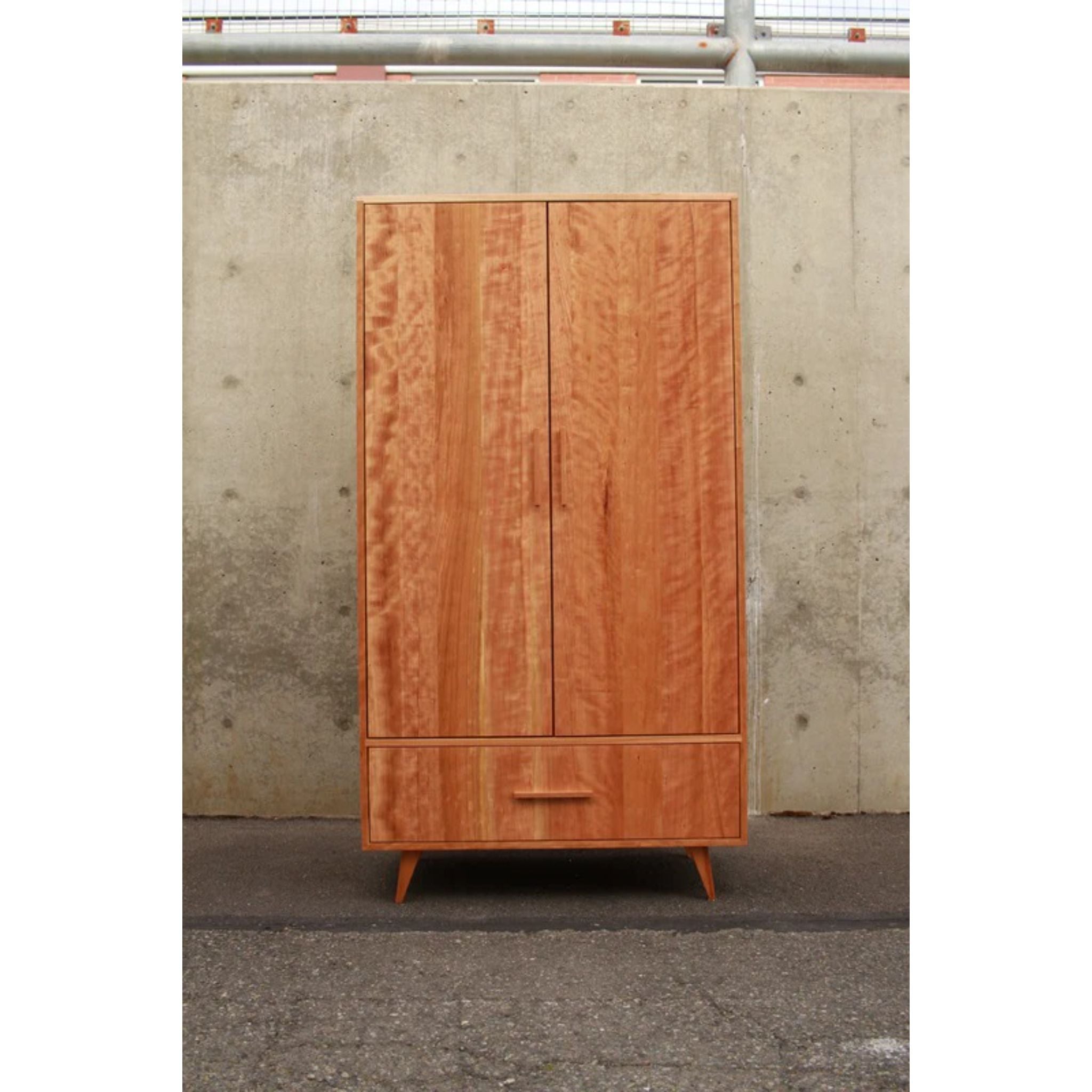 Modern Armoire AR02 Front View by Tomfoolery Wood Co