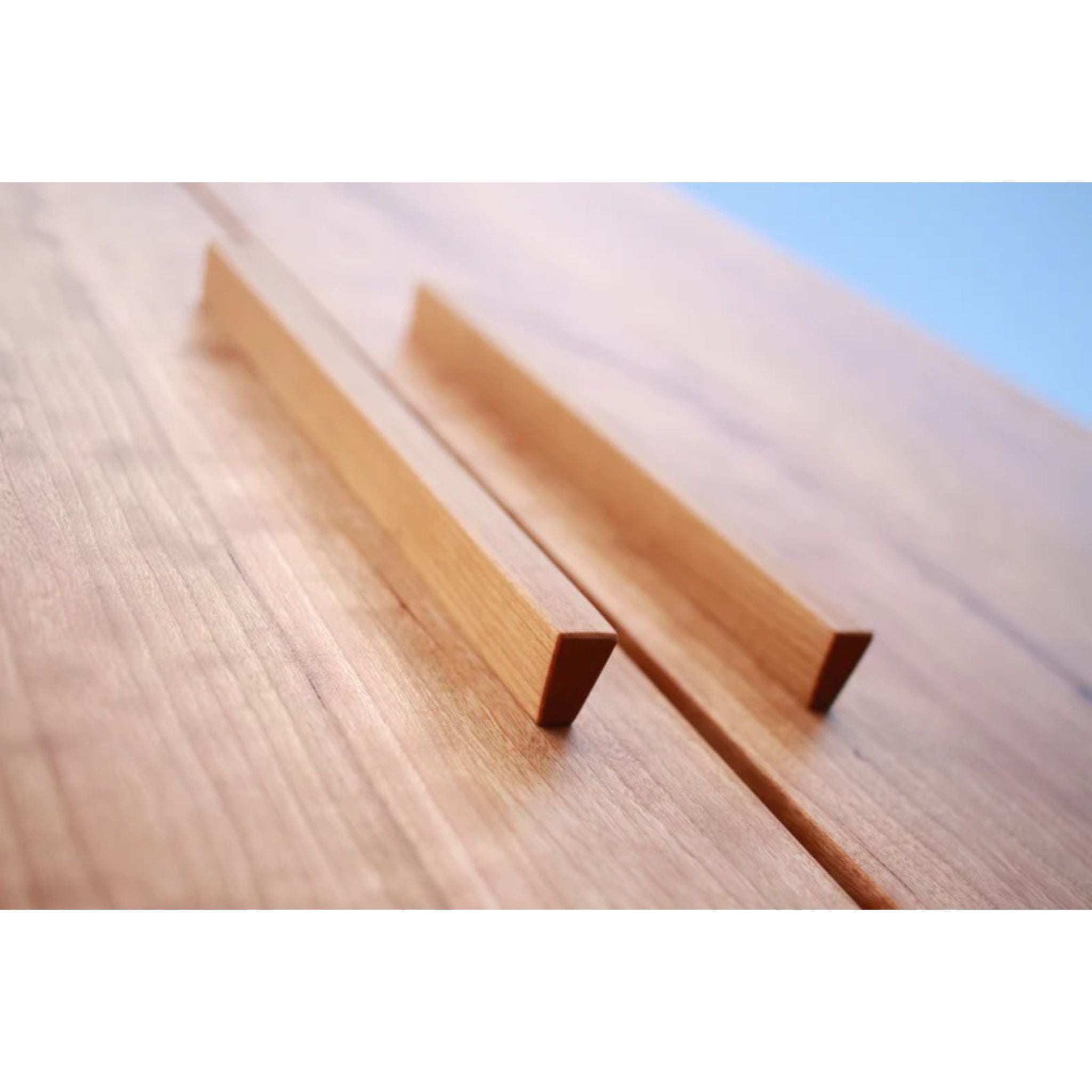 Modern Armoire AR02 Handle Closeup View by Tomfoolery Wood Co