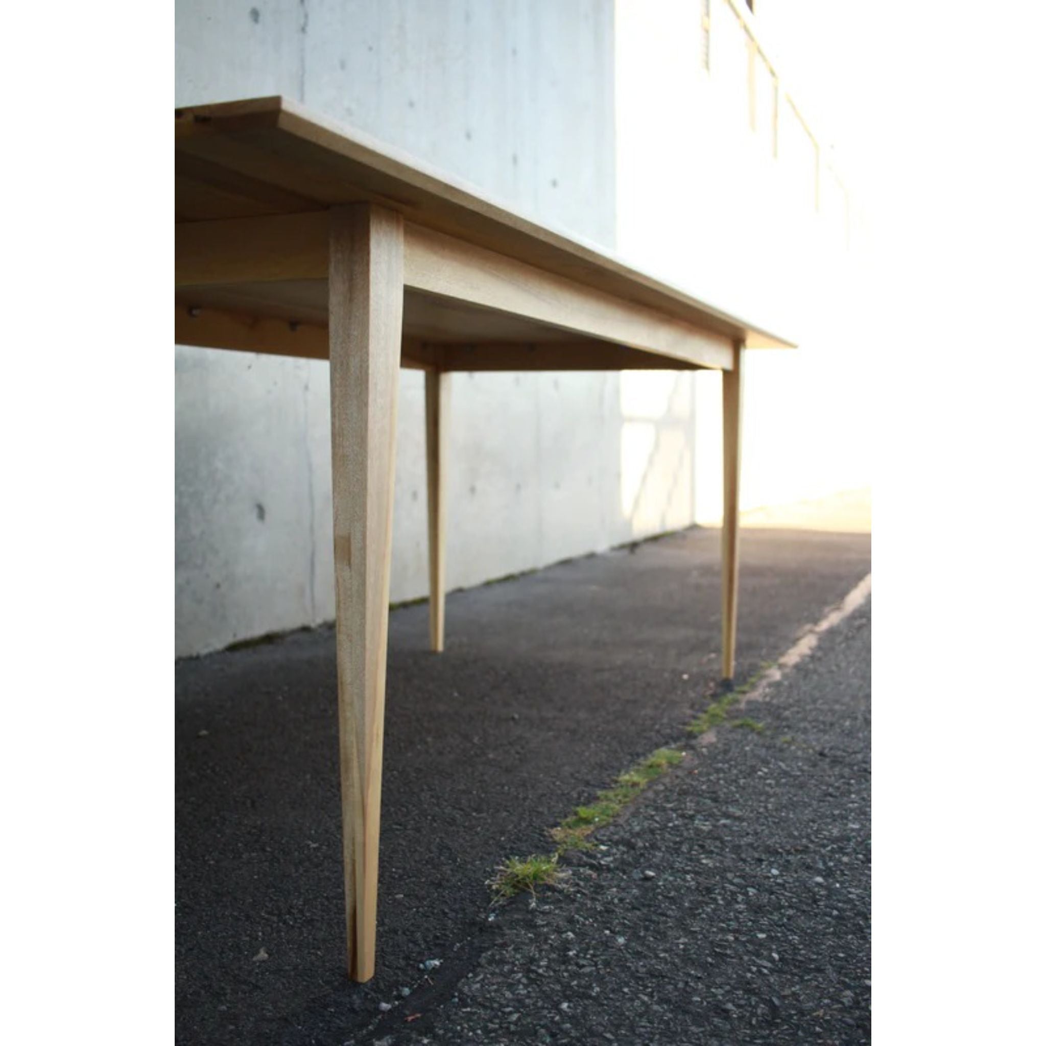 Modern Dining Table 84 W TB20 Bottom Side View by Tomfoolery Wood Co