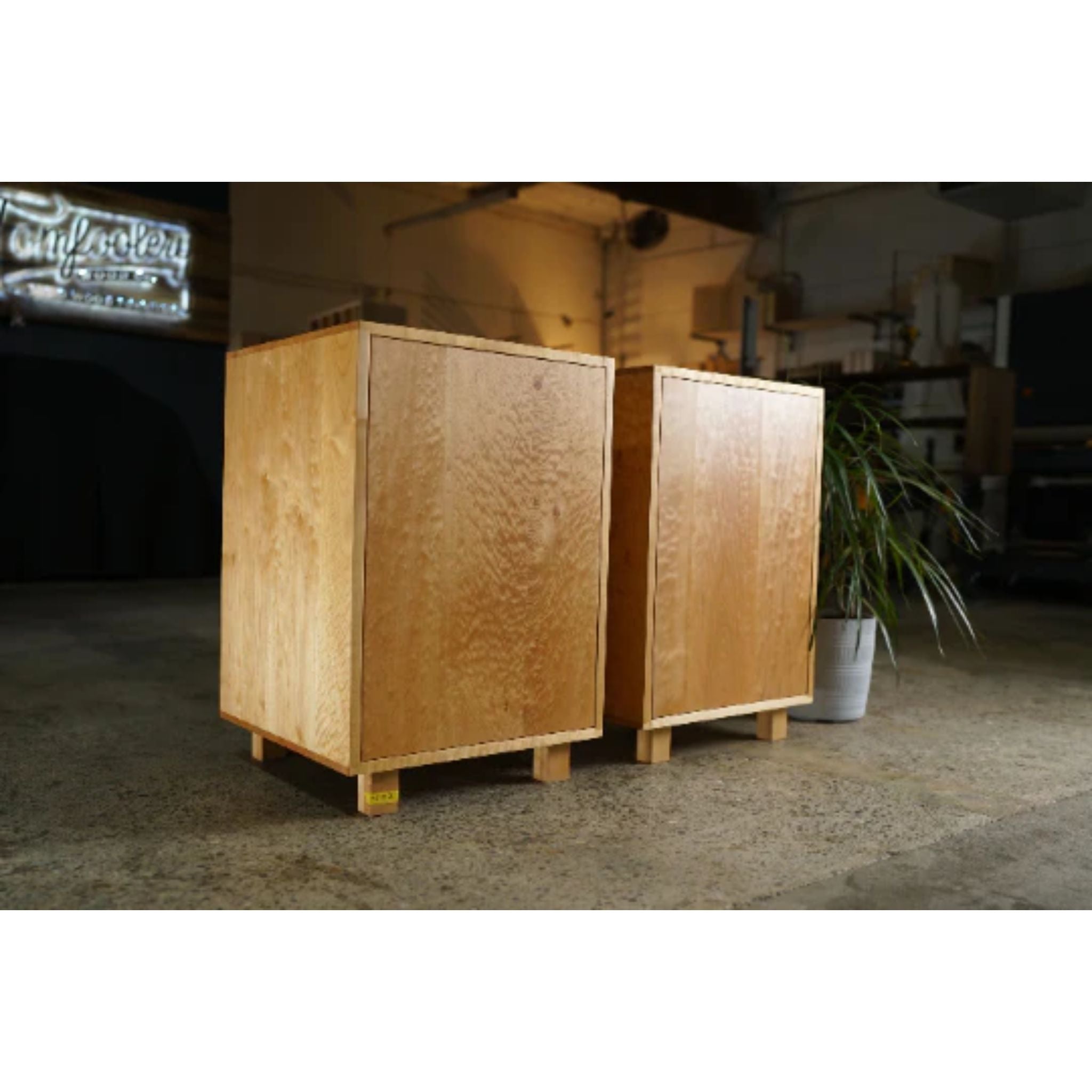 Modern Printer Cabinet CB14 Full Side View by Tomfoolery Wood Co