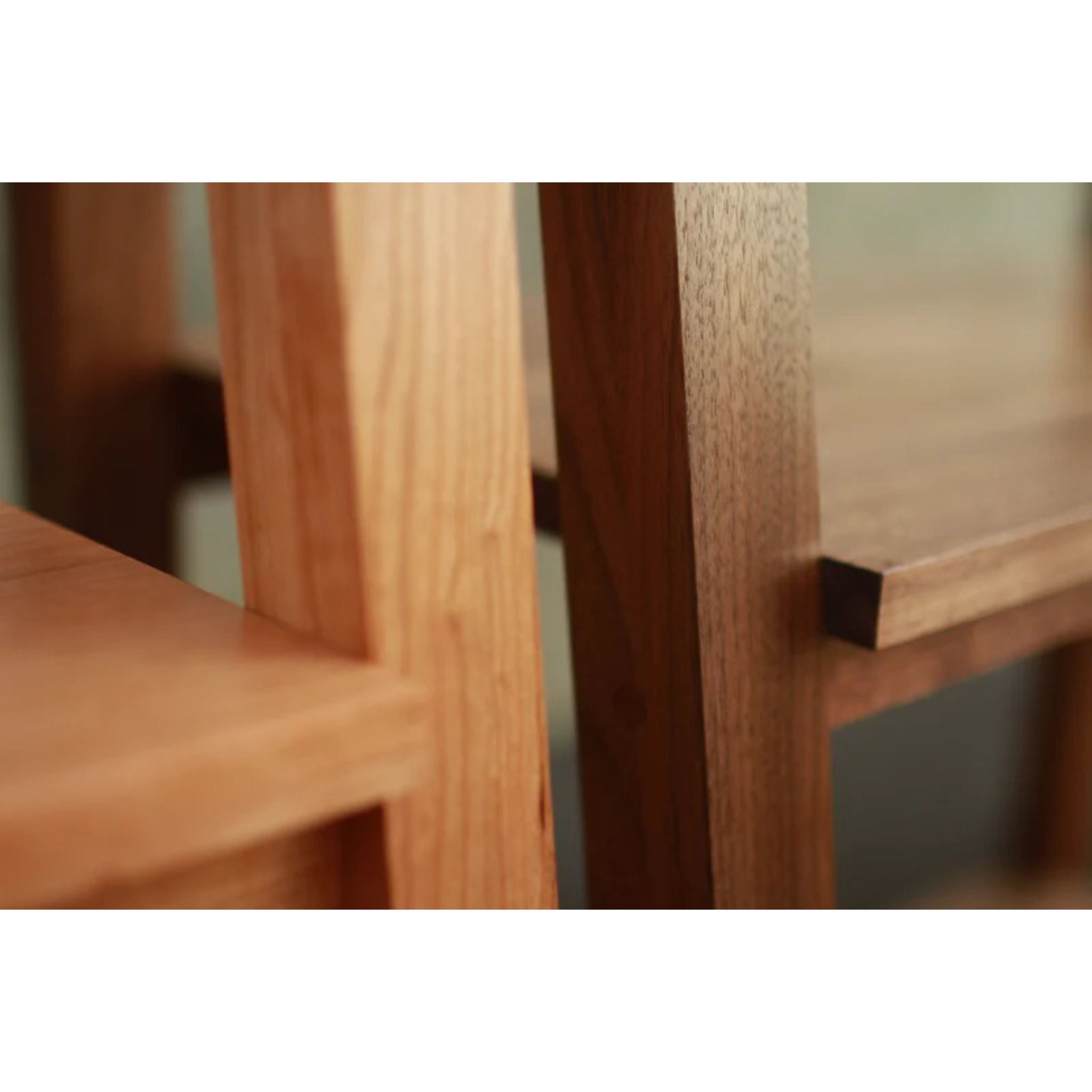 Modern Slant Bookcase BC14 Closeup View by Tomfoolery Wood Co