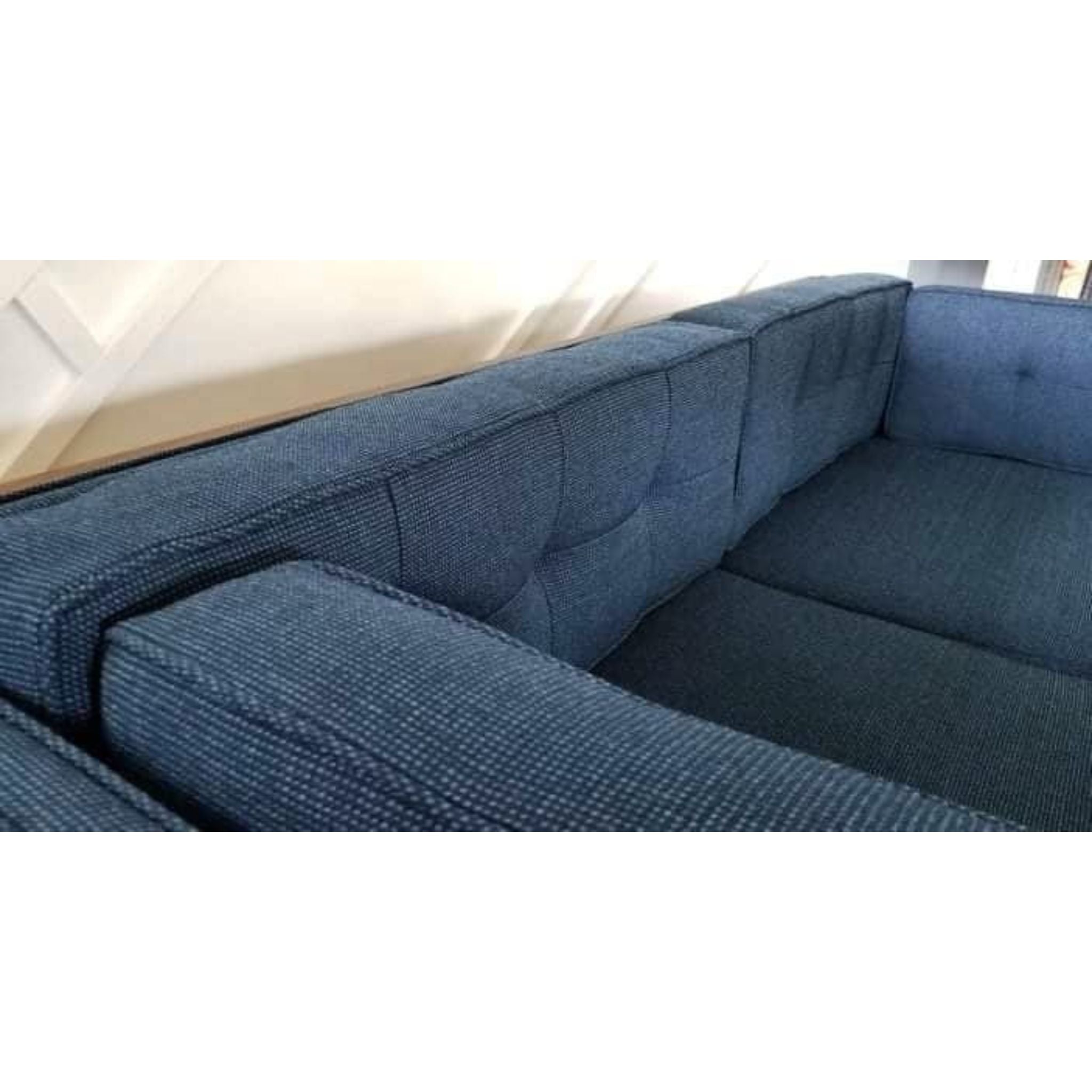 Modern Sofa Frame Top Side Closeup View by Tomfoolery Wood Co