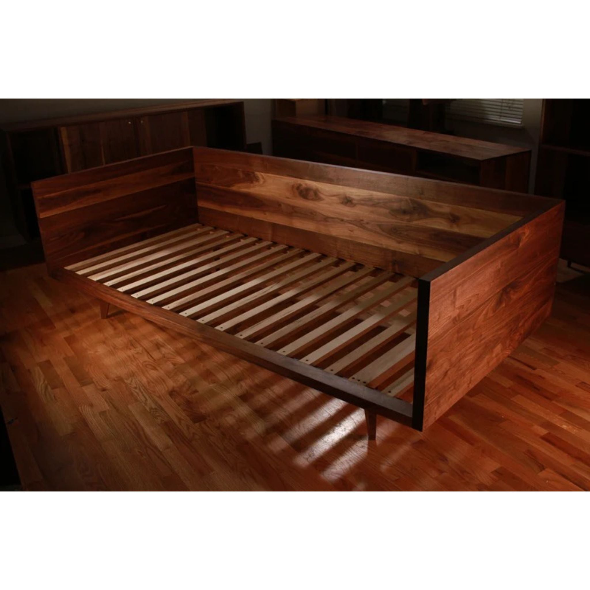 Modern Sofa Frame Top Side View by Tomfoolery Wood Co