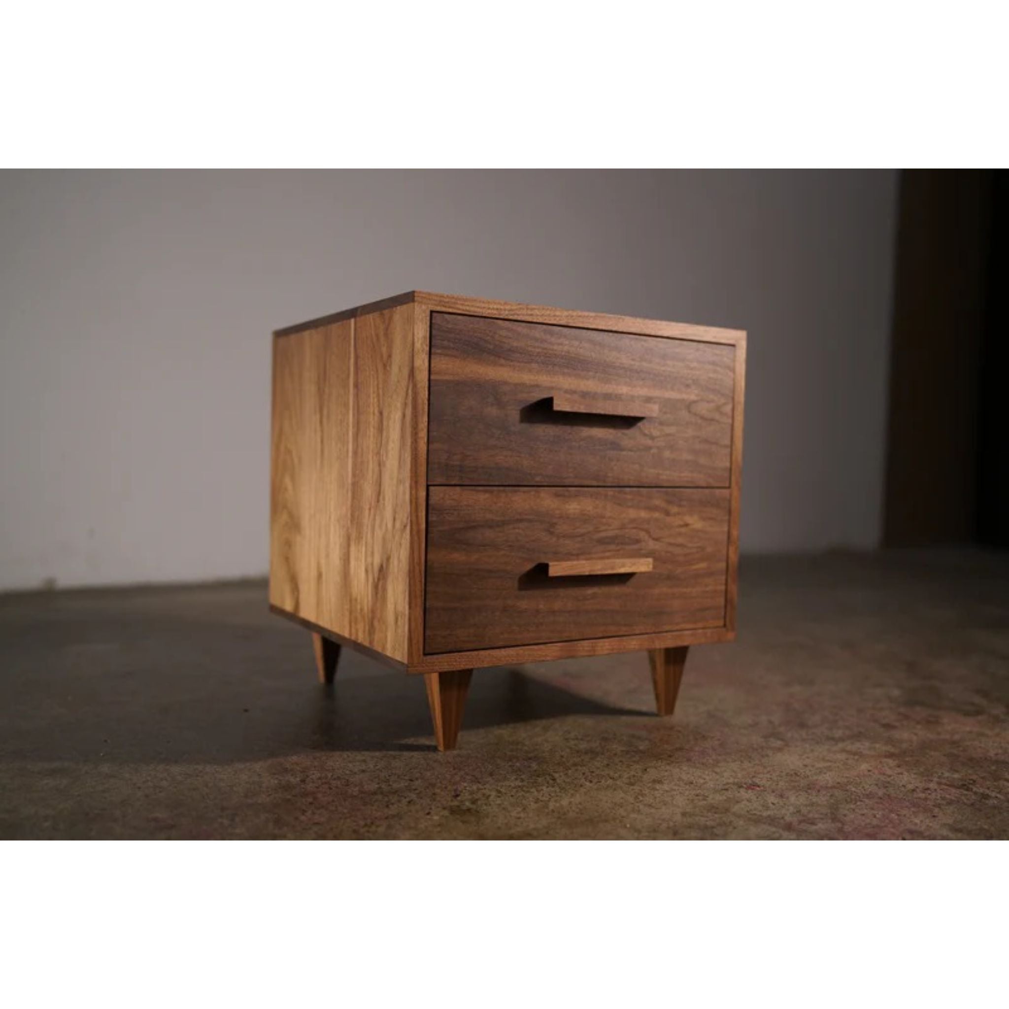 Moline Nightstand 2 Drawer ET03 Full View by Tomfoolery Wood Co