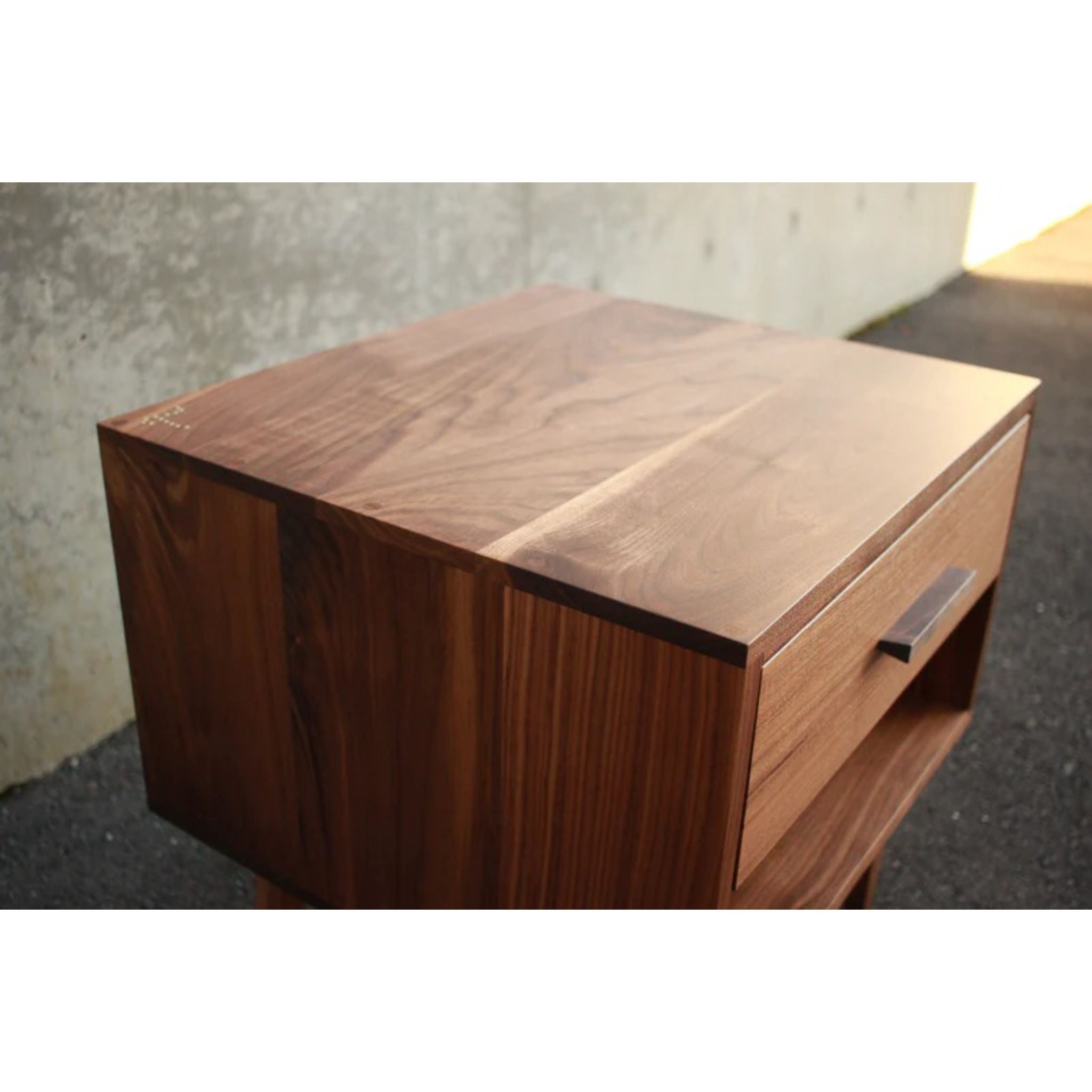 Moline Nightstand End Table ET09 Top Side View by Tomfoolery Wood Co