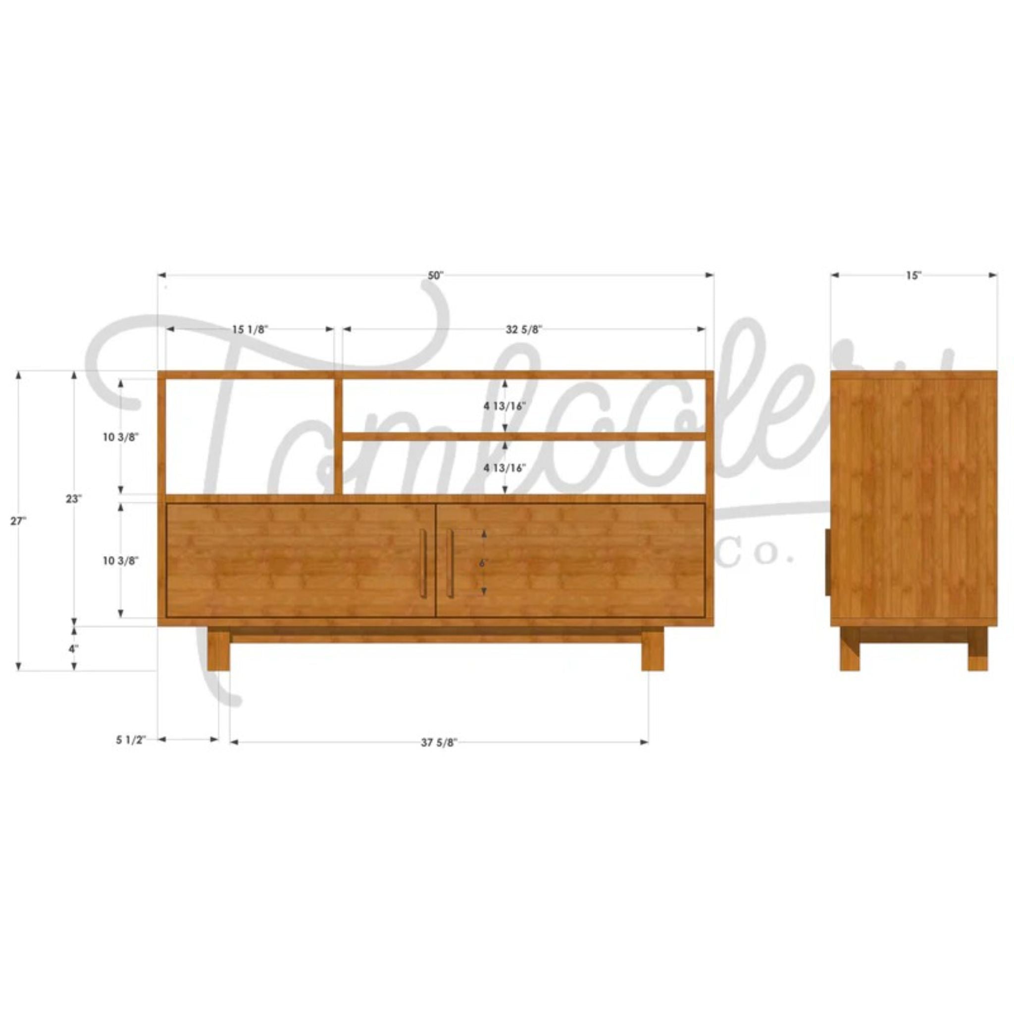Morassi Media Console CN44 Dimensions by Tomfoolery Wood Co