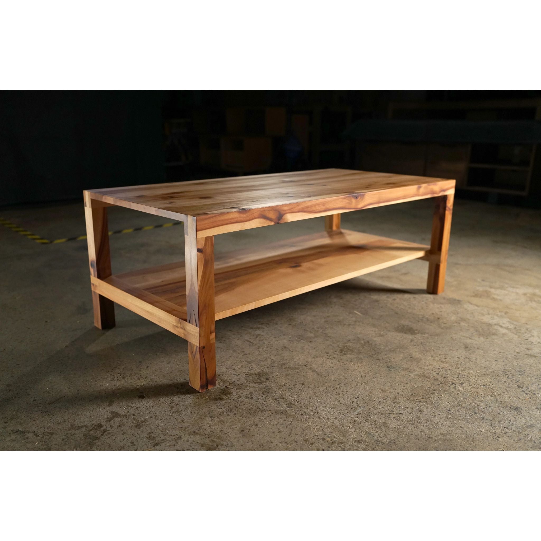 Nisqually Coffee Table 48 TB12 Top Side View by Tomfoolery Wood Co