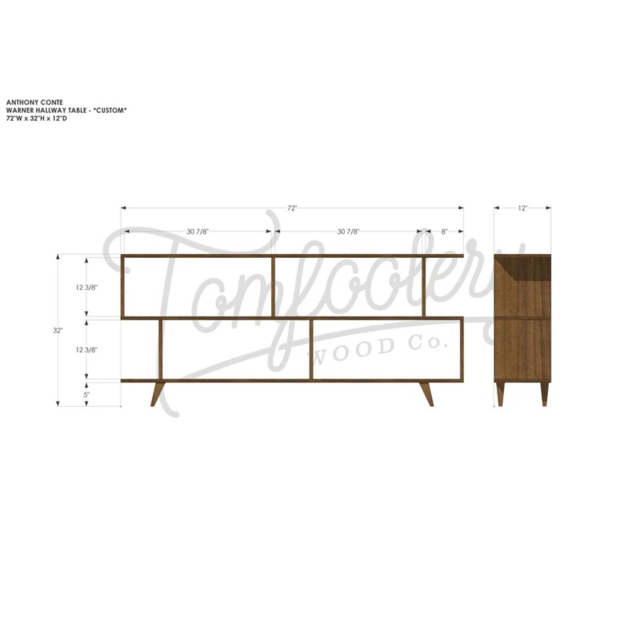 Offstack 3-Tier Sofa Table (TERTIARY) Dimensions by Tomfoolery Wood Co