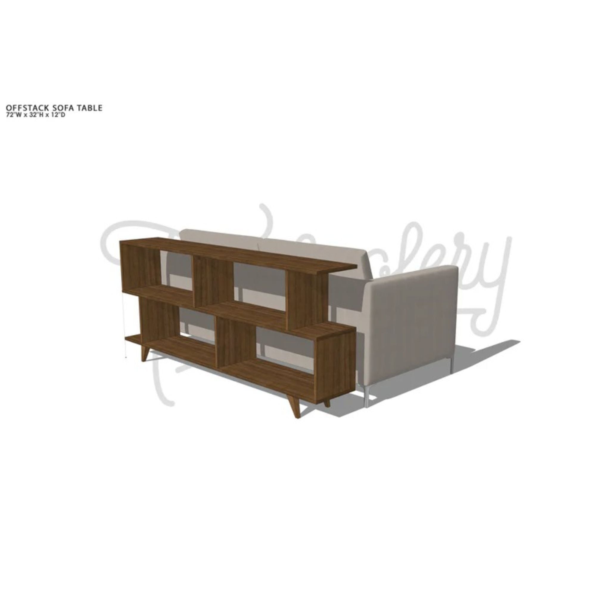 Offstack 3-Tier Sofa Table (TERTIARY) With Sofa View by Tomfoolery Wood Co