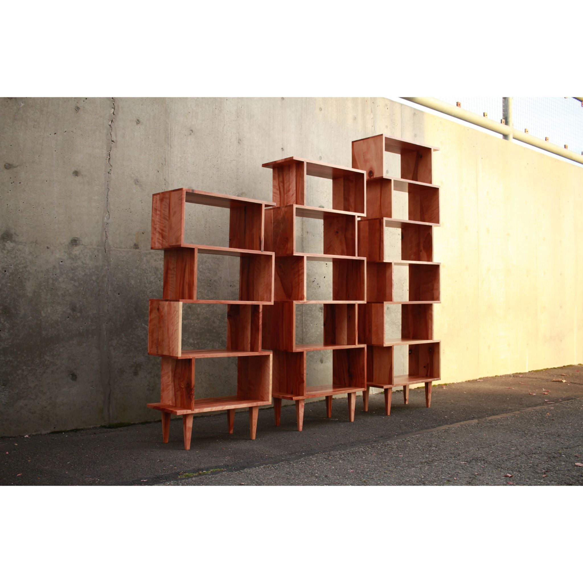 Offstack Bookcase BC25 3 Varients Side View by Tomfoolery Wood Co