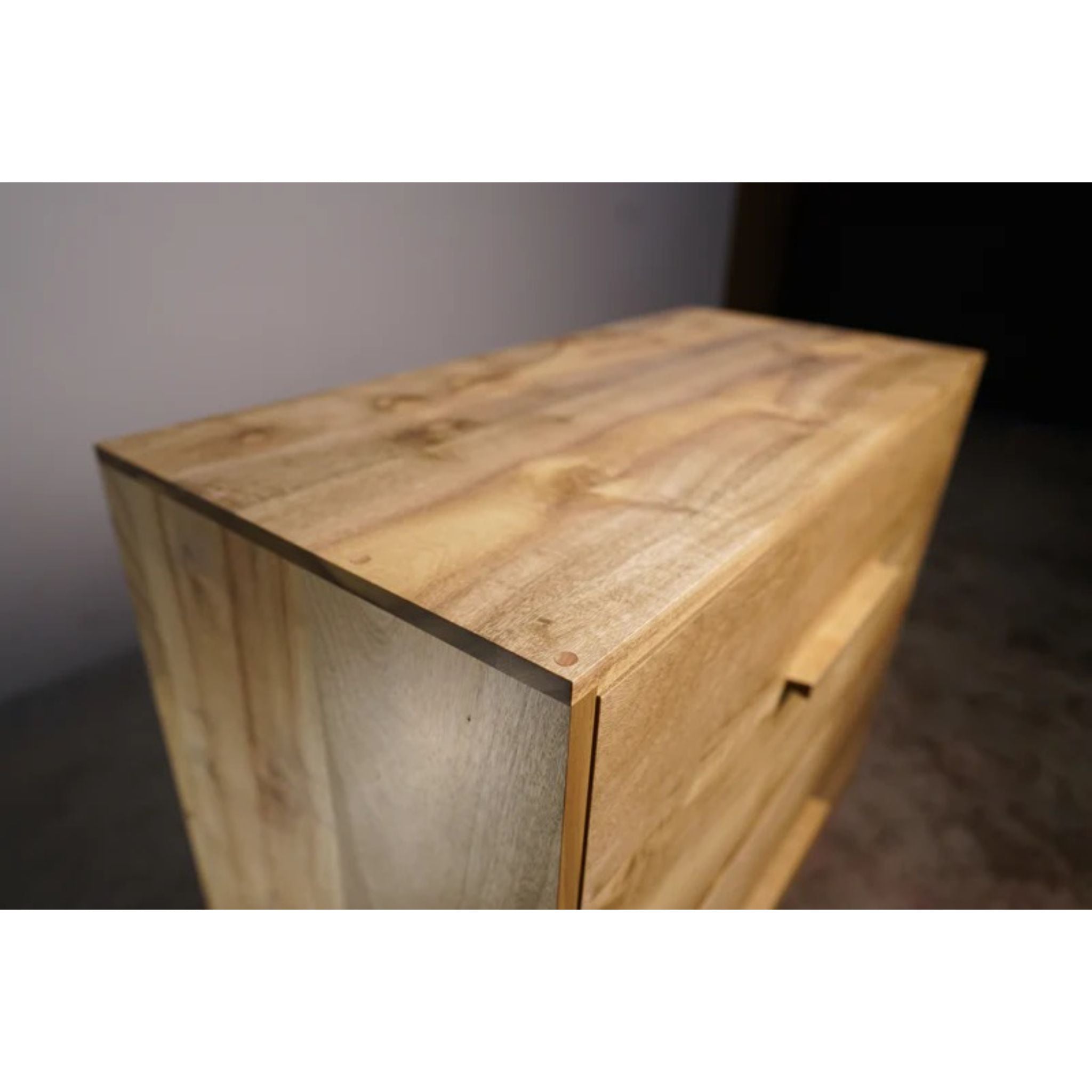 Parker Filing Cabinet (Alt) CB10 Left Corner Closeup View by Tomfoolery Wood Co