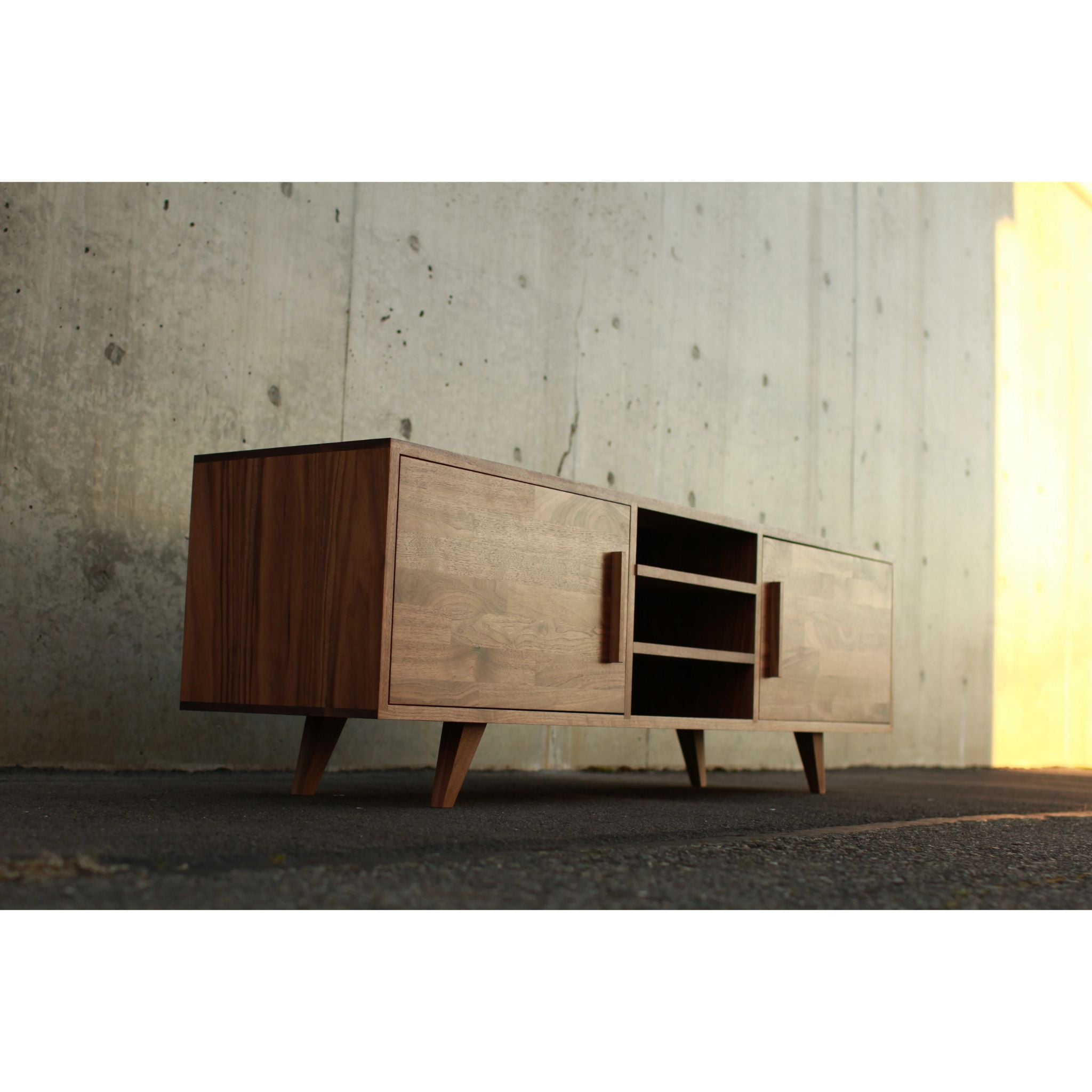 Peckham Console CN75 Front Left View by Tomfoolery Wood Co