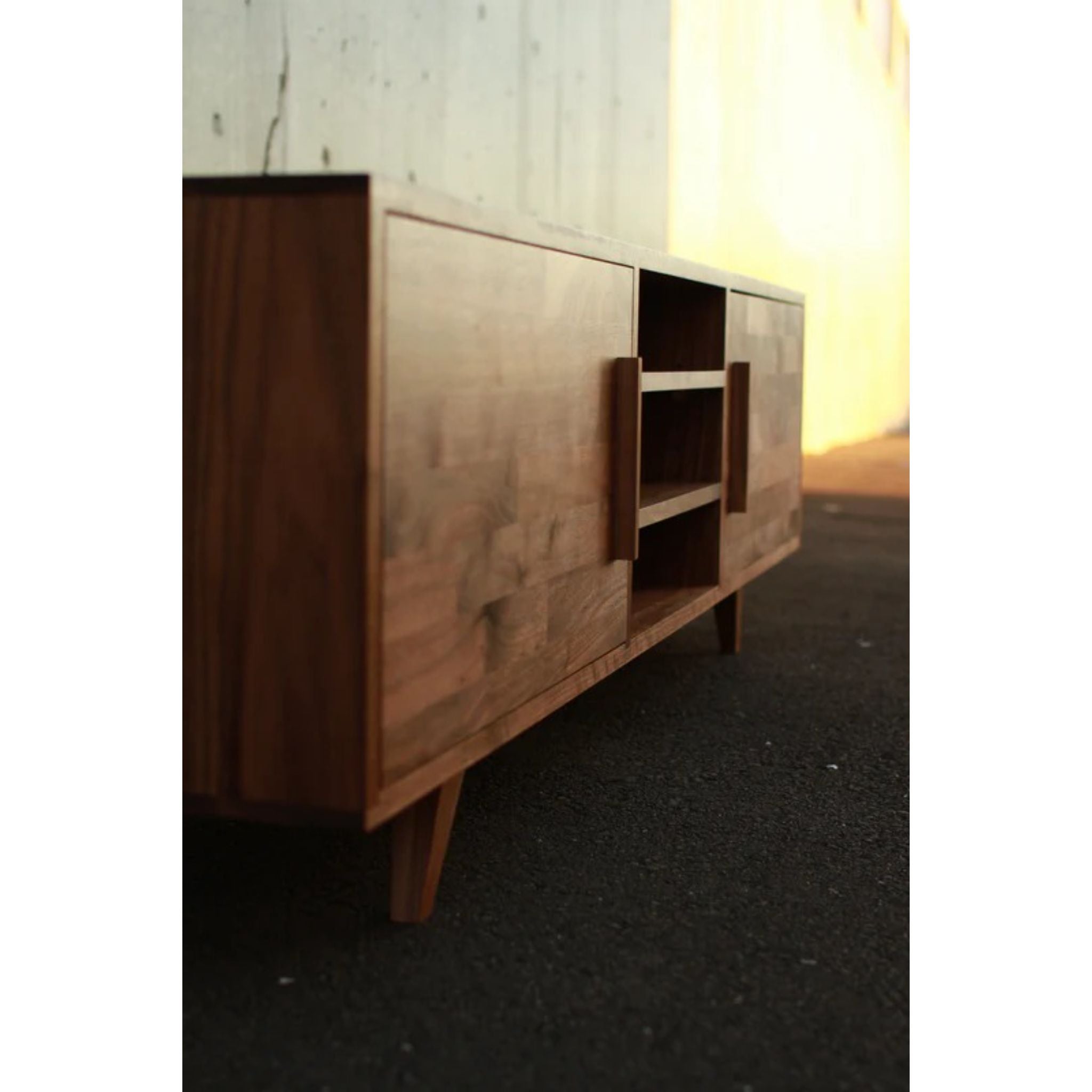 Peckham Console CN75 Left Side View by Tomfoolery Wood Co