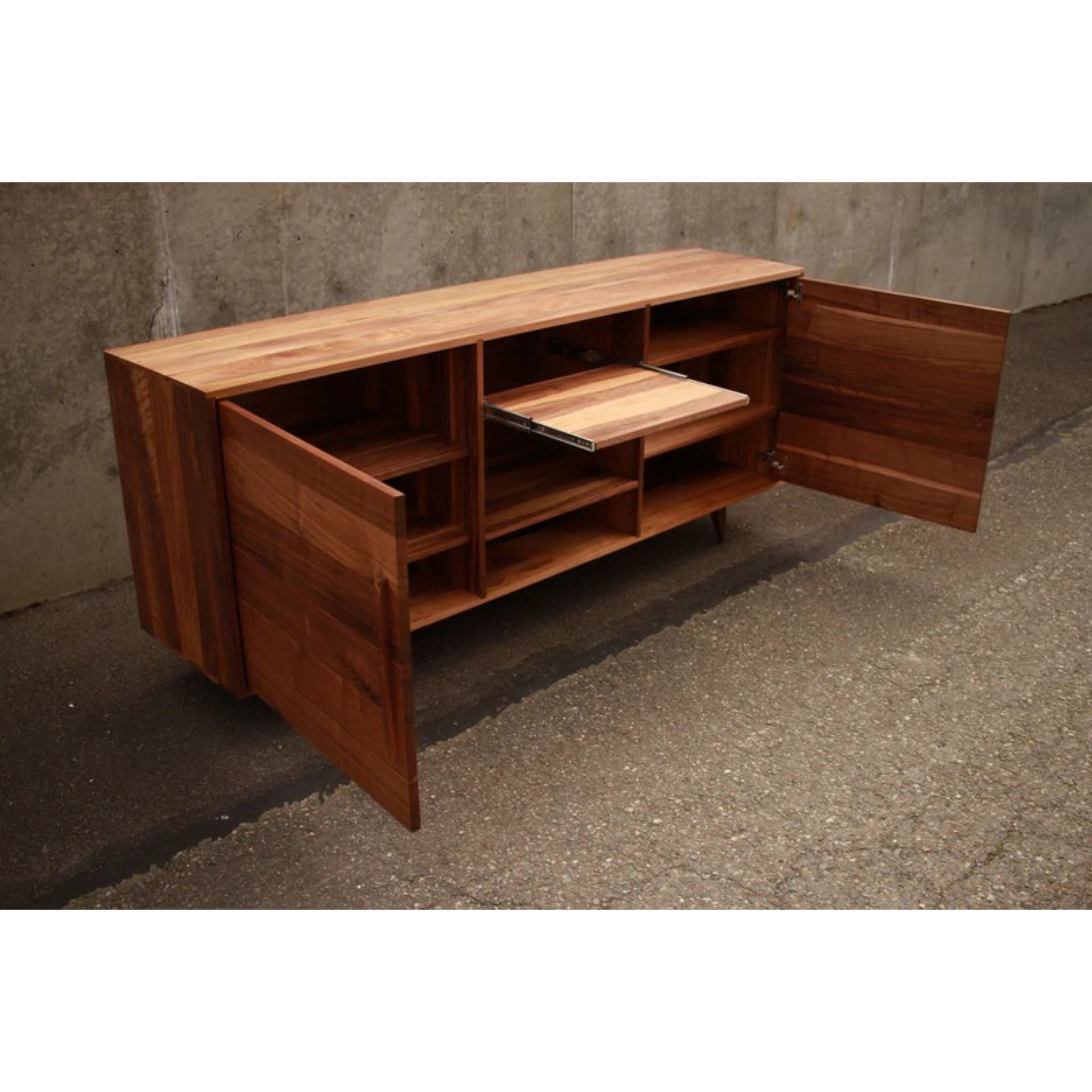 Peckham Sideboard Opened Doors View by Tomfoolery Wood Co