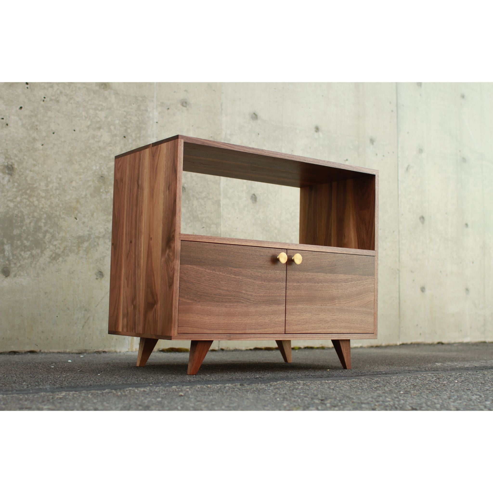 Pike Place Console CN38 Left Front View by Tomfoolery Wood Co