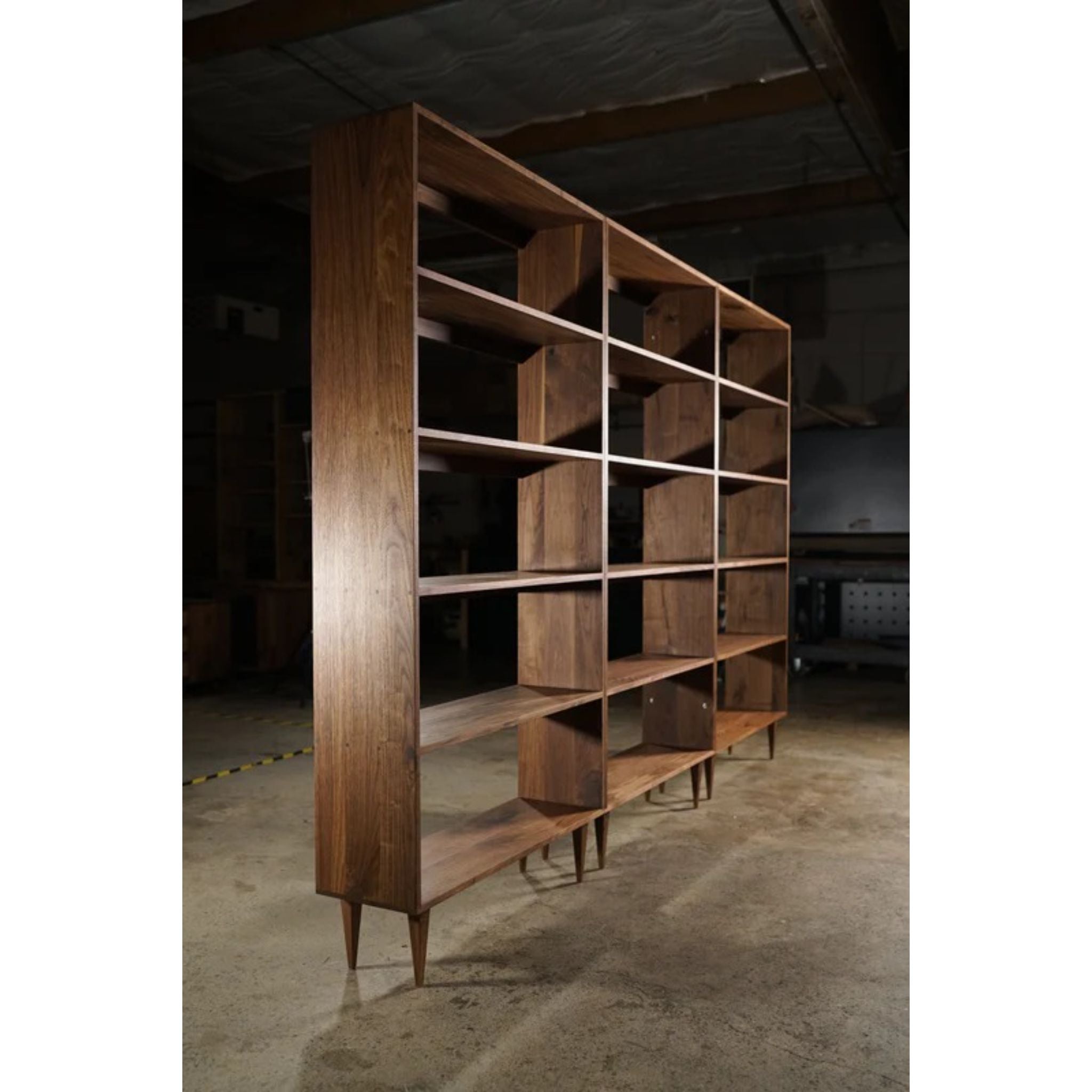 Rascoff Bookcase Triple Set BC08 Left Side Full View by Tomfoolery Wood Co