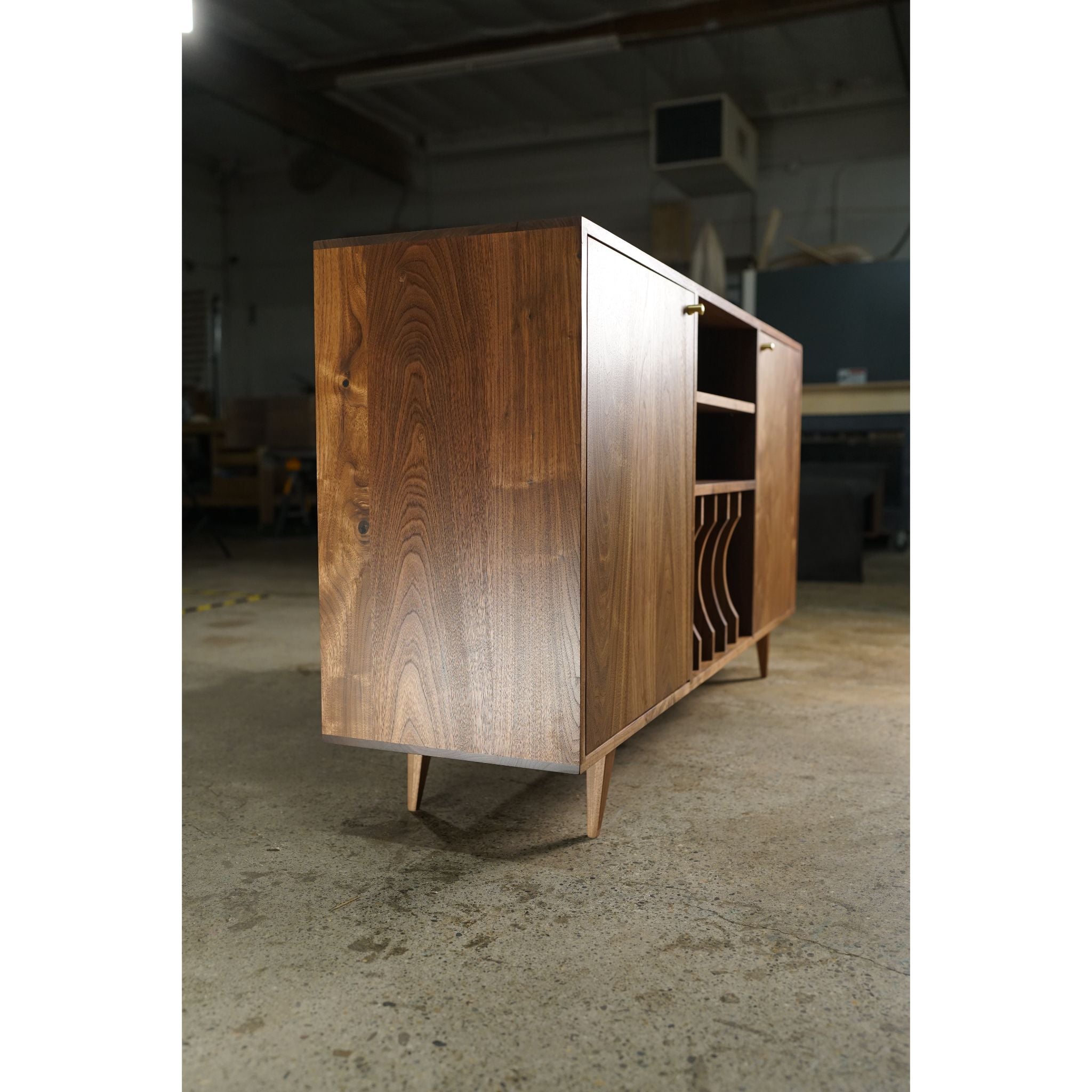 Romo Vinyl Console 2.0 CN100 Left Side View by Tomfoolery Wood Co