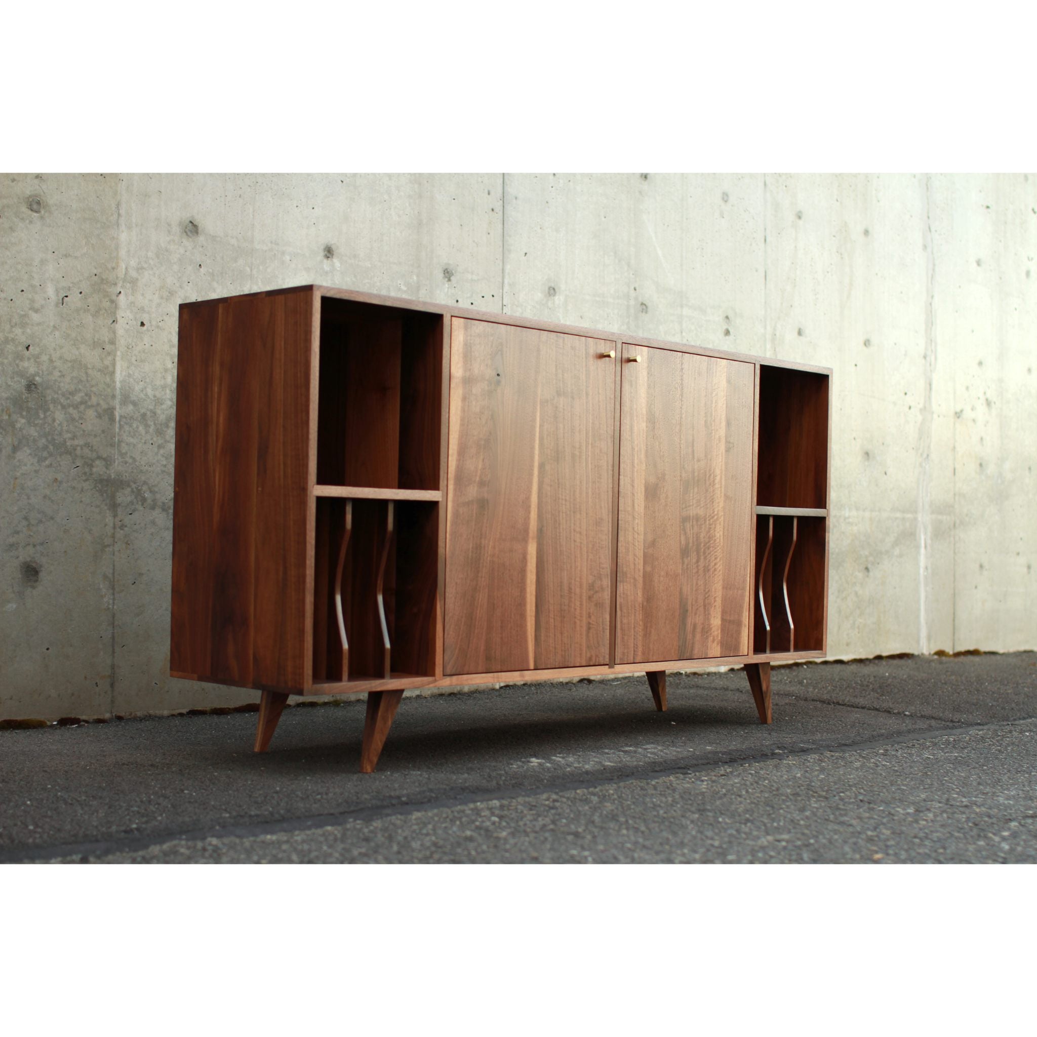 Romo Vinyl Console CN101 Side Front View by Tomfoolery Wood Co