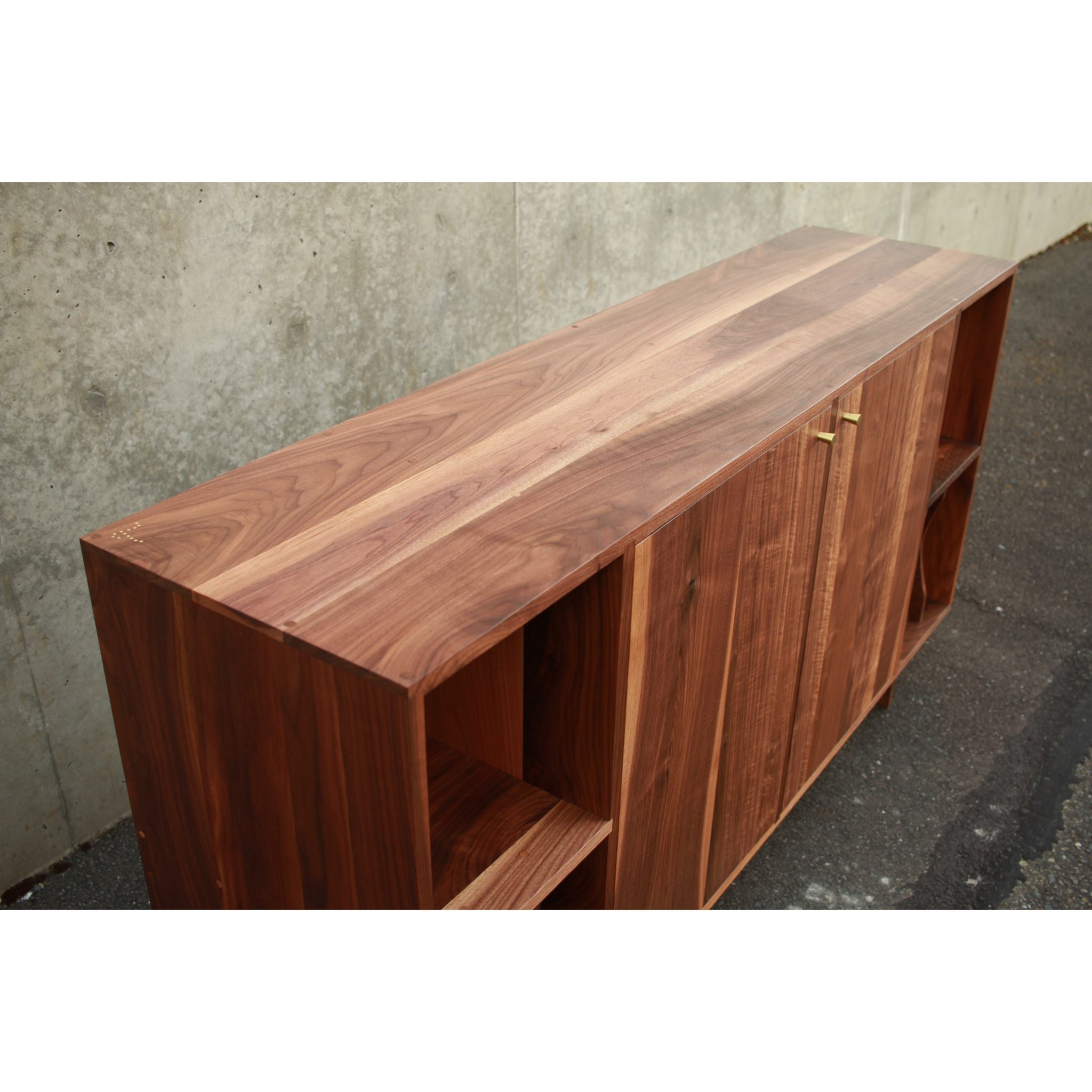 Romo Vinyl Console CN101 Top Side View by Tomfoolery Wood Co